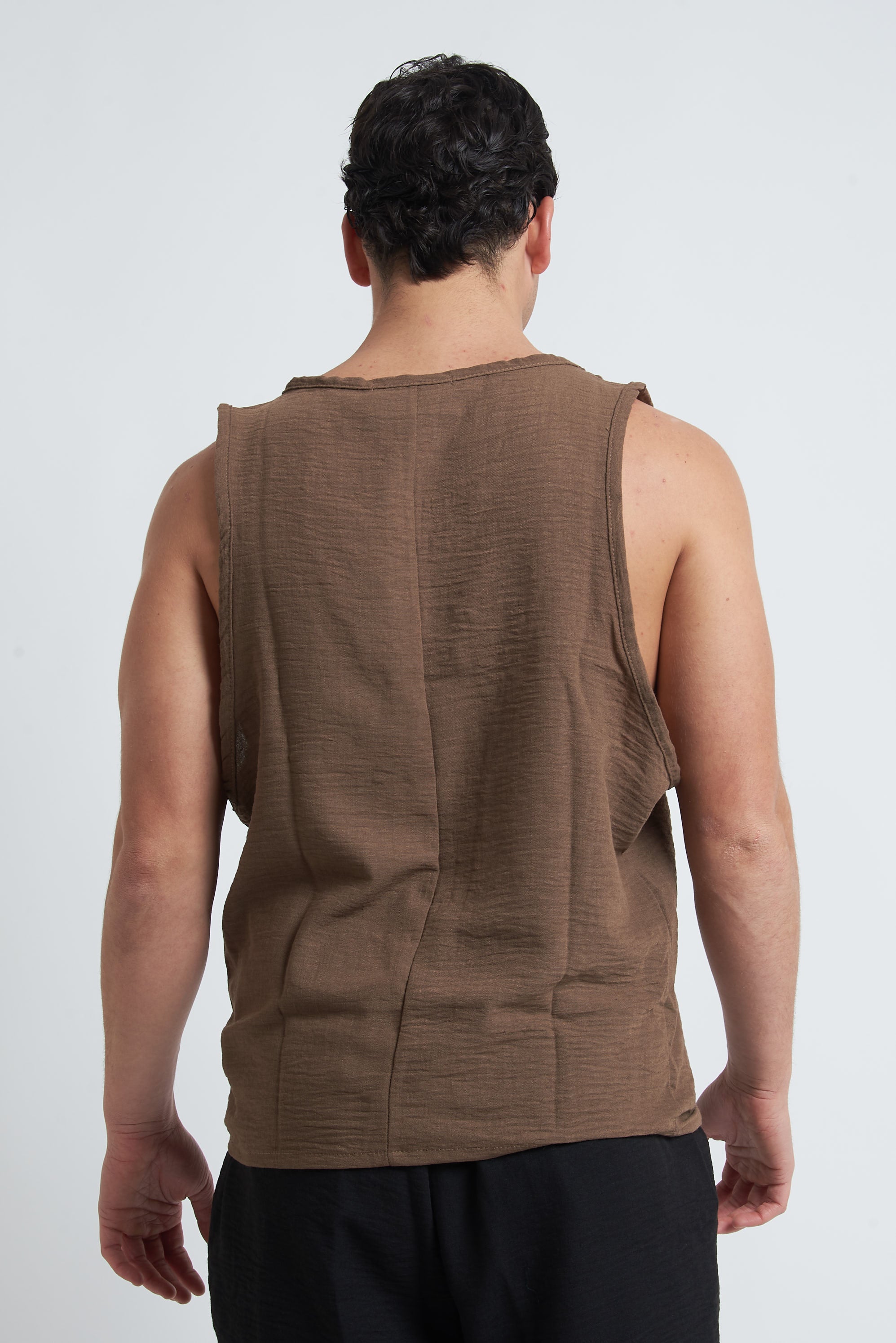 Canotta effetto lino