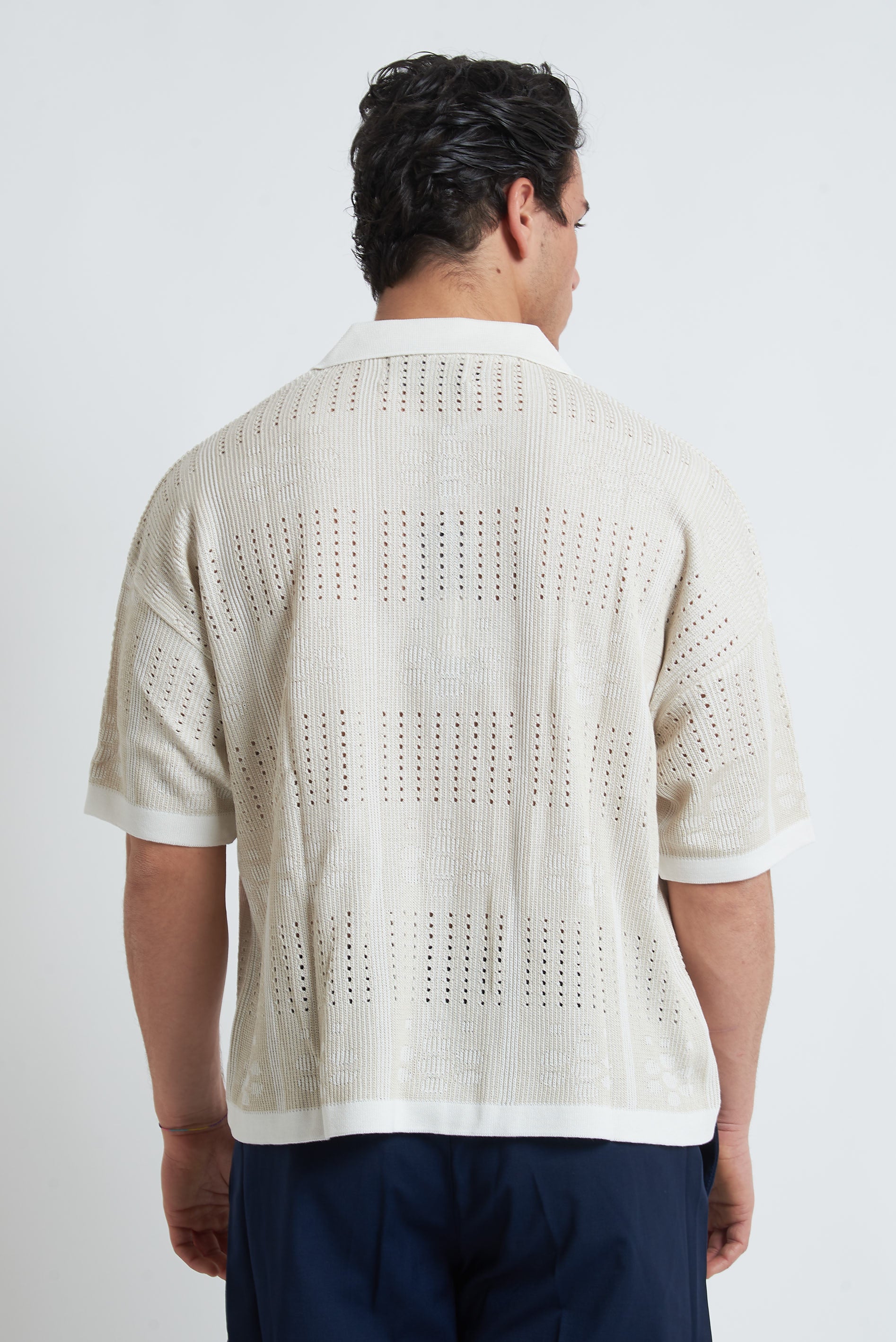 Cardigan traforato fantasia