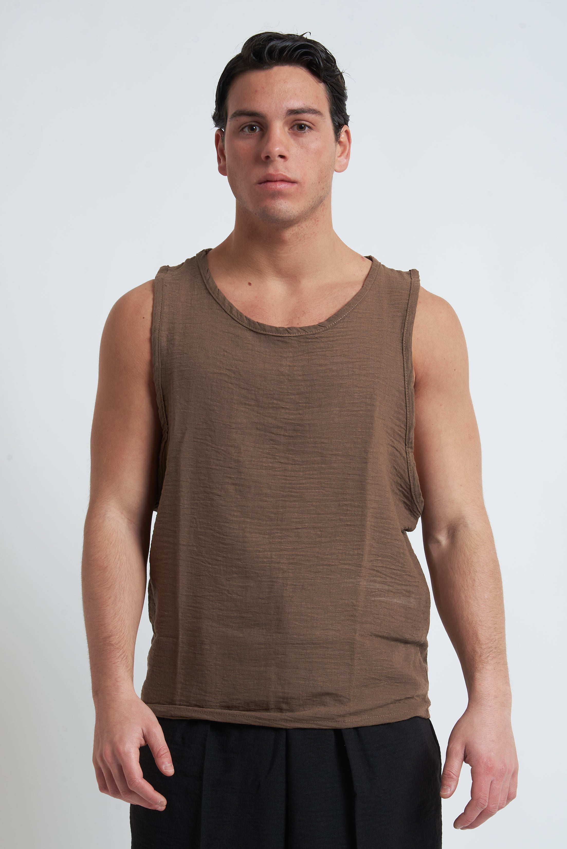 Canotta effetto lino