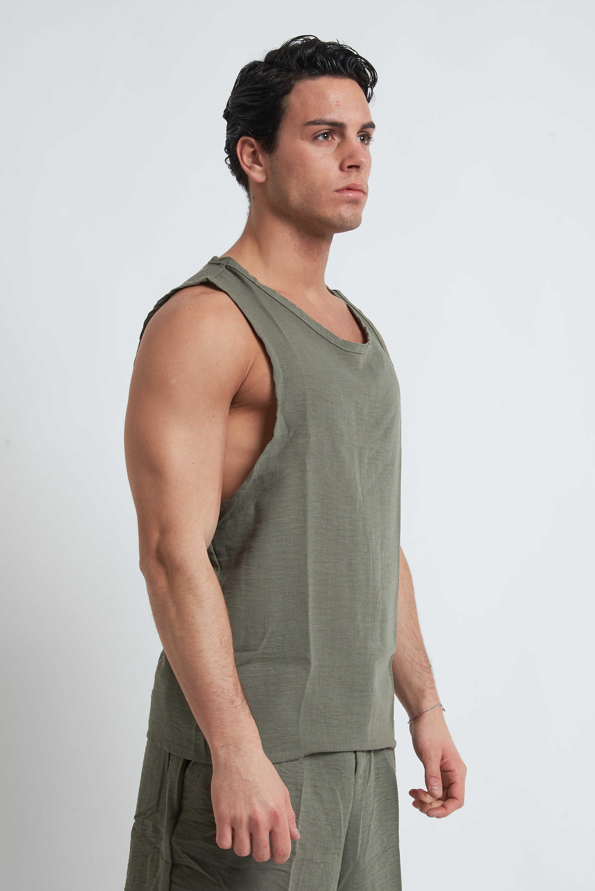 Canotta effetto lino