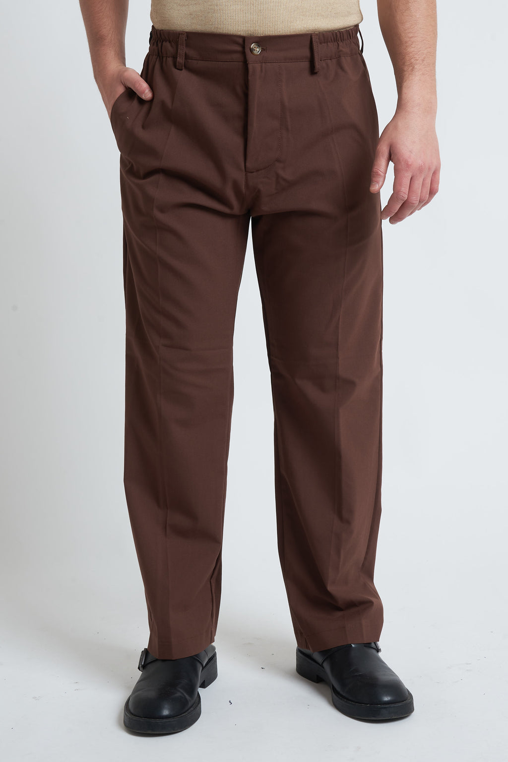 Pantaloni fondo largo con elastico