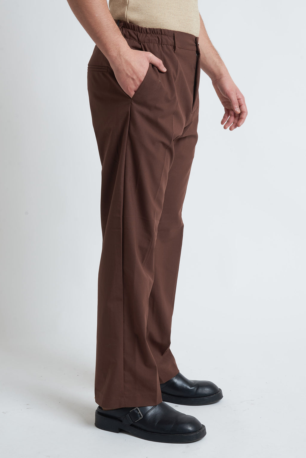 Pantaloni fondo largo con elastico