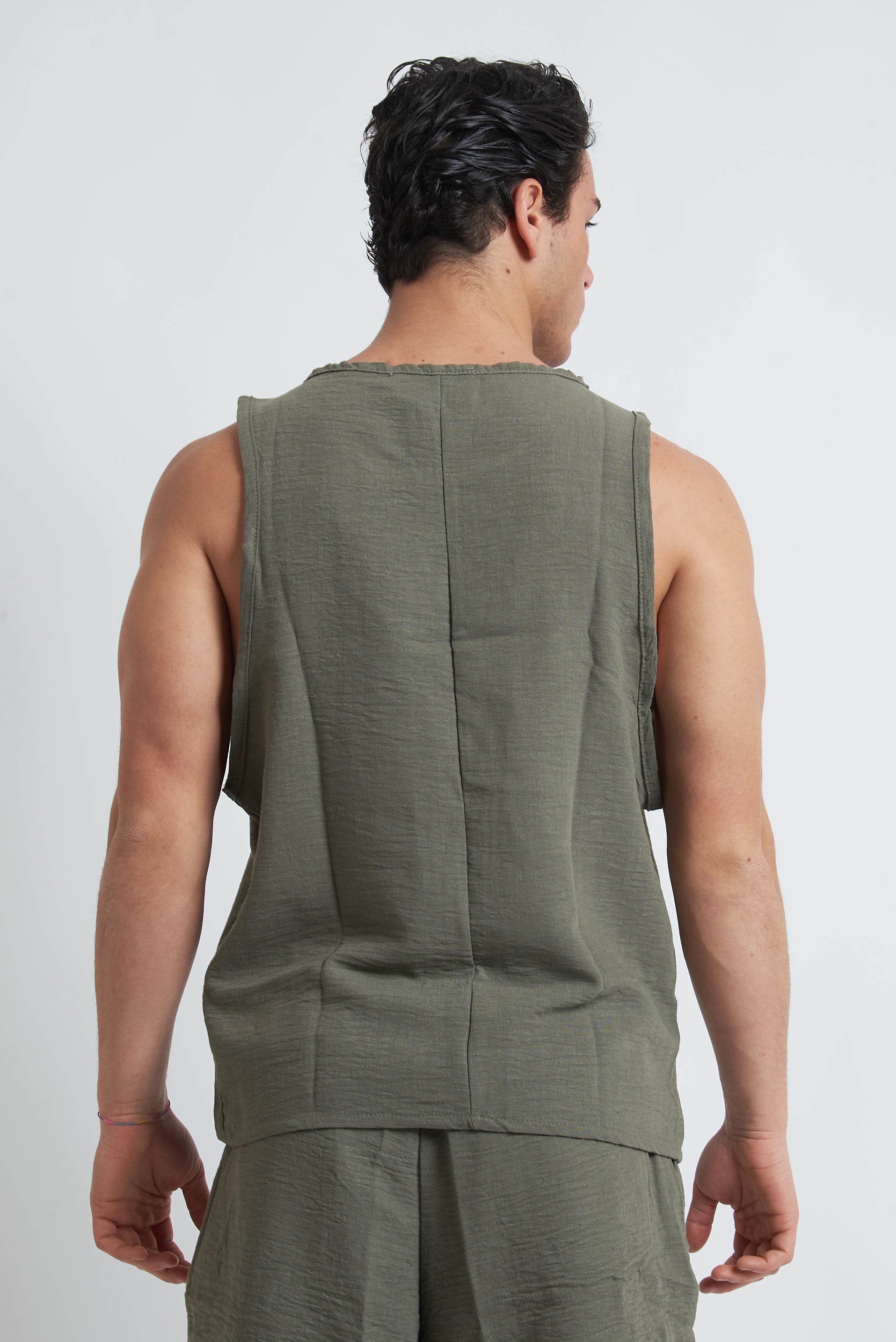 Canotta effetto lino