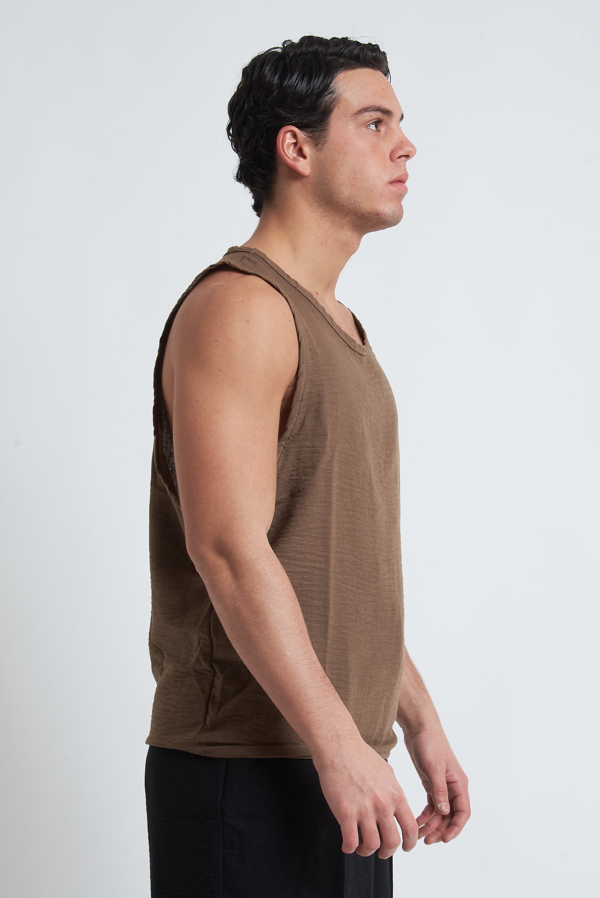 Canotta effetto lino