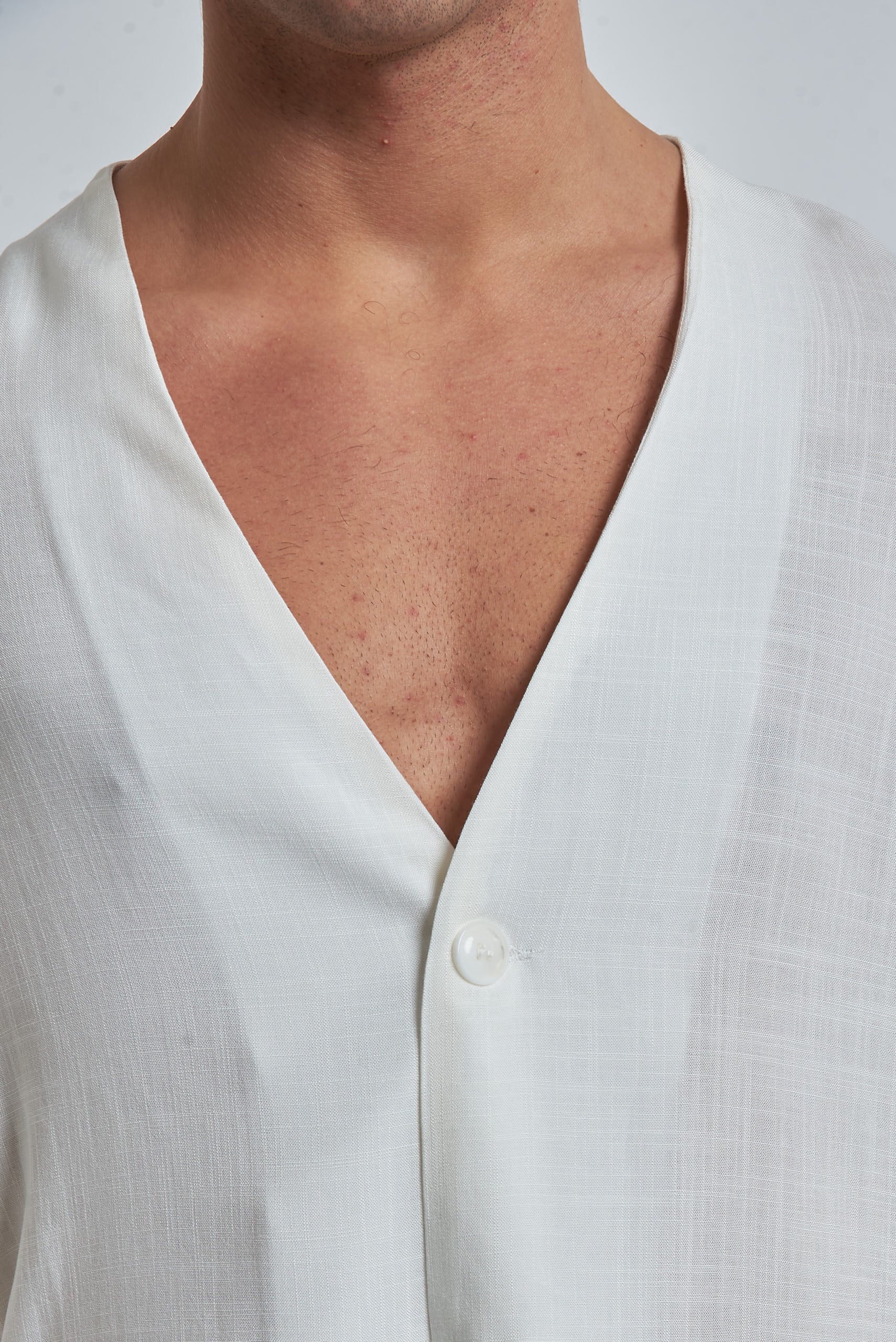 Camicia in viscosa effetto lino