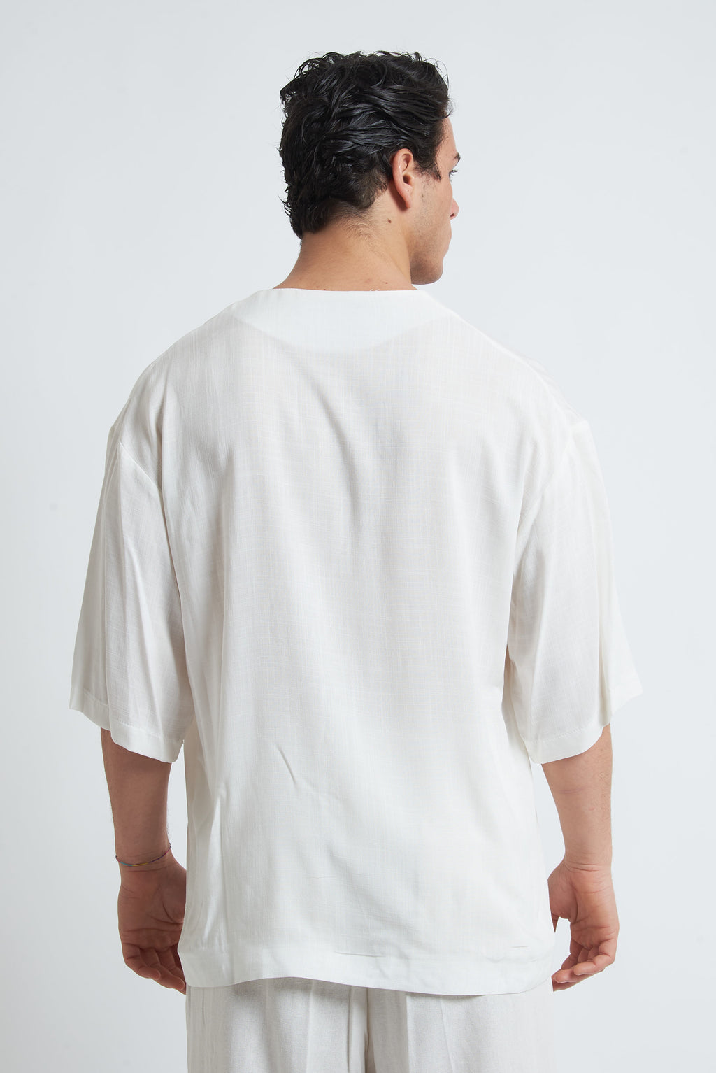 Camicia in viscosa effetto lino