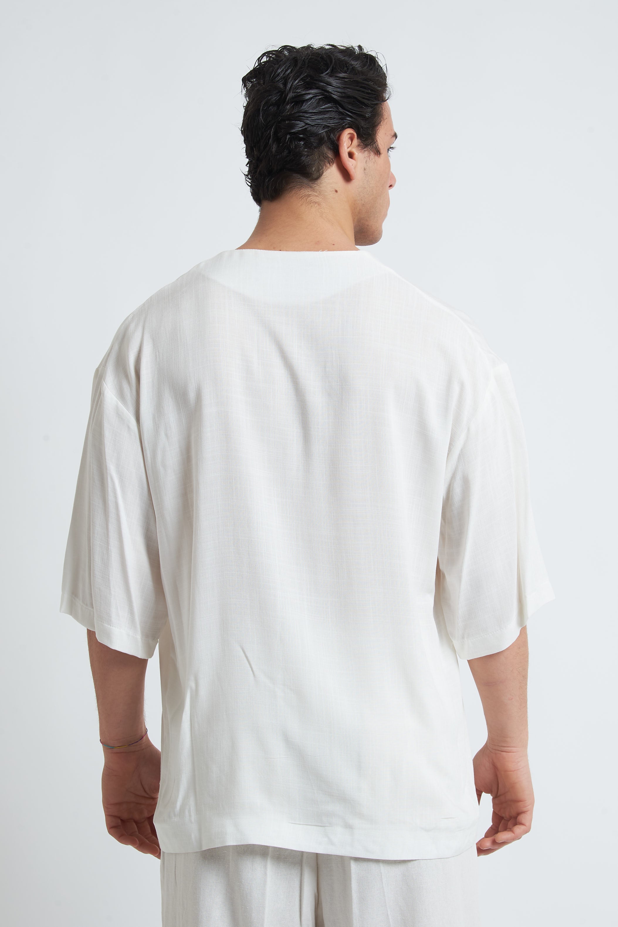 Camicia in viscosa effetto lino