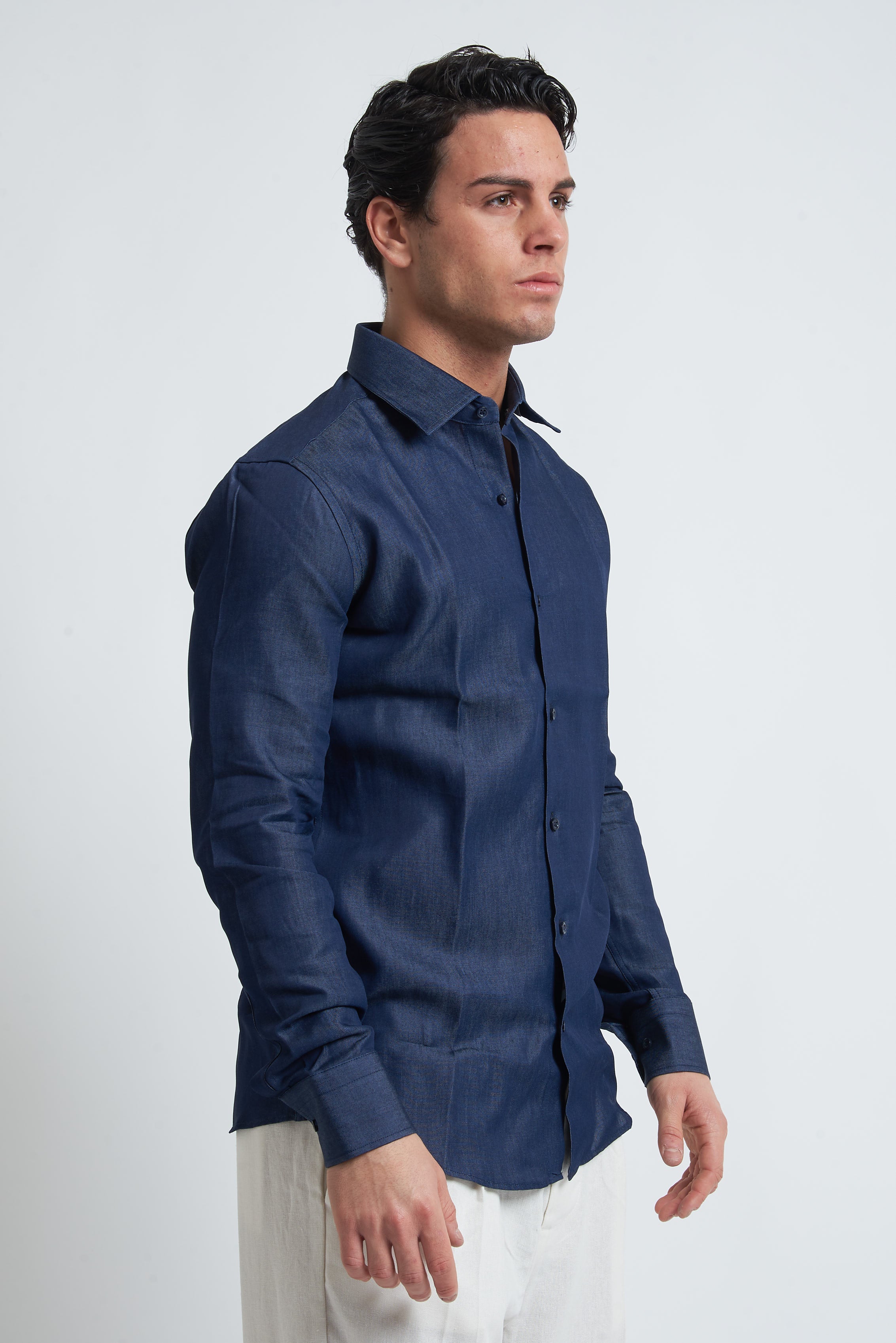 Camicia regular chambray