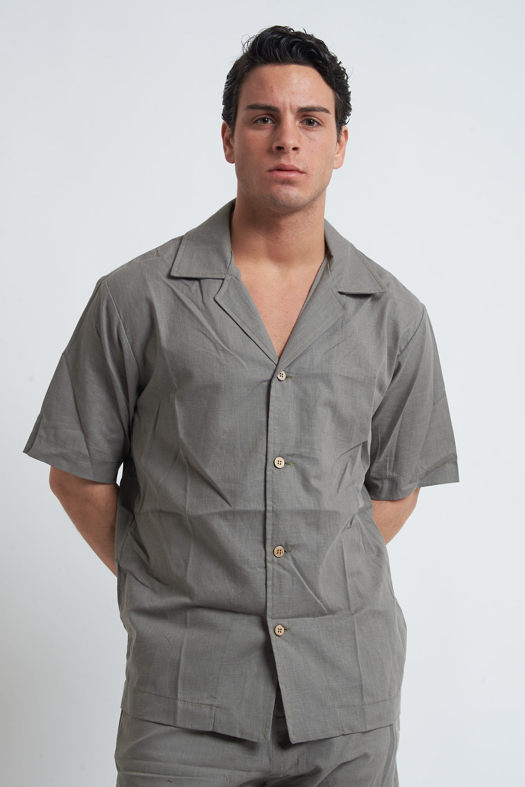 Camicia misto lino unito