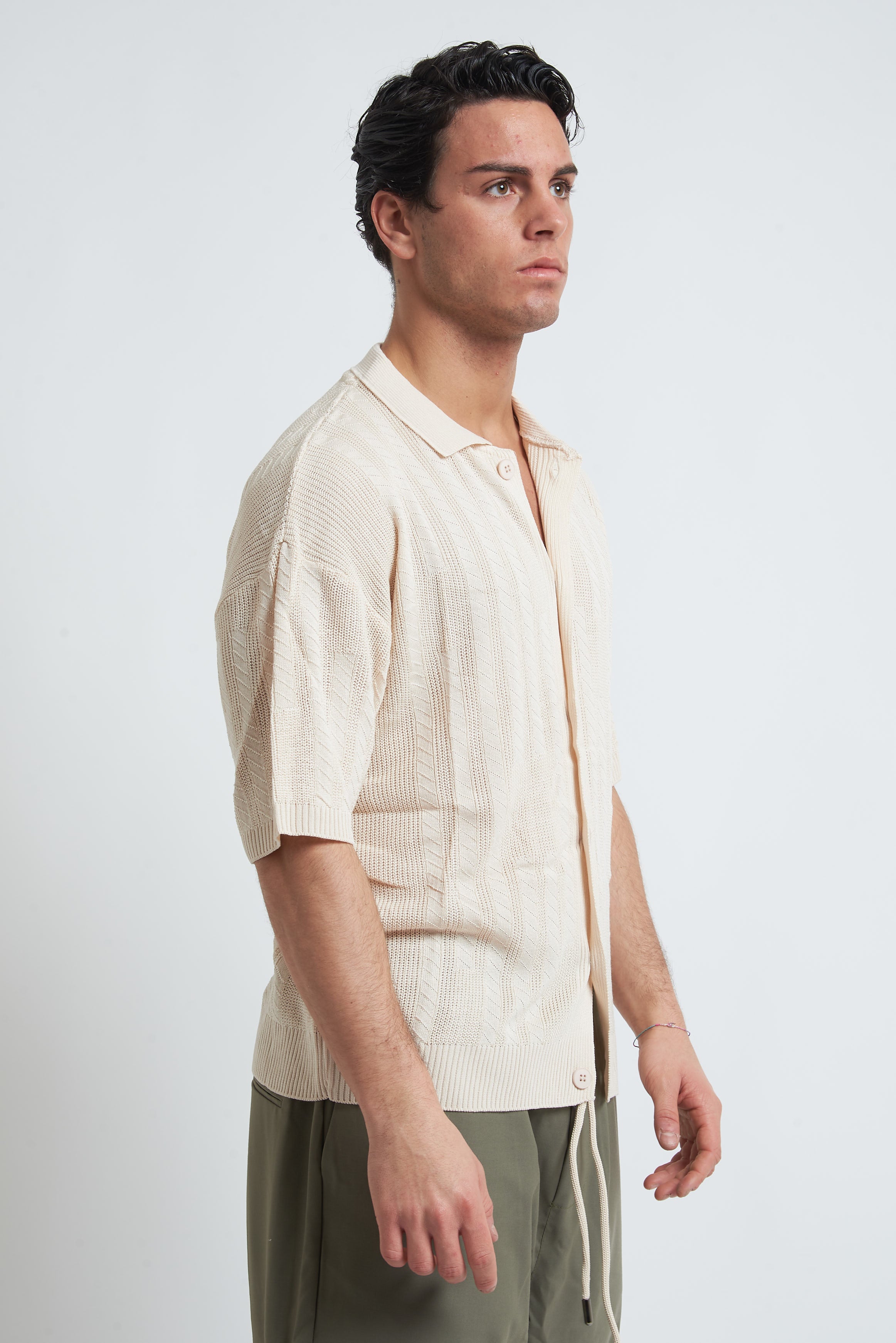 Cardigan traforato unito