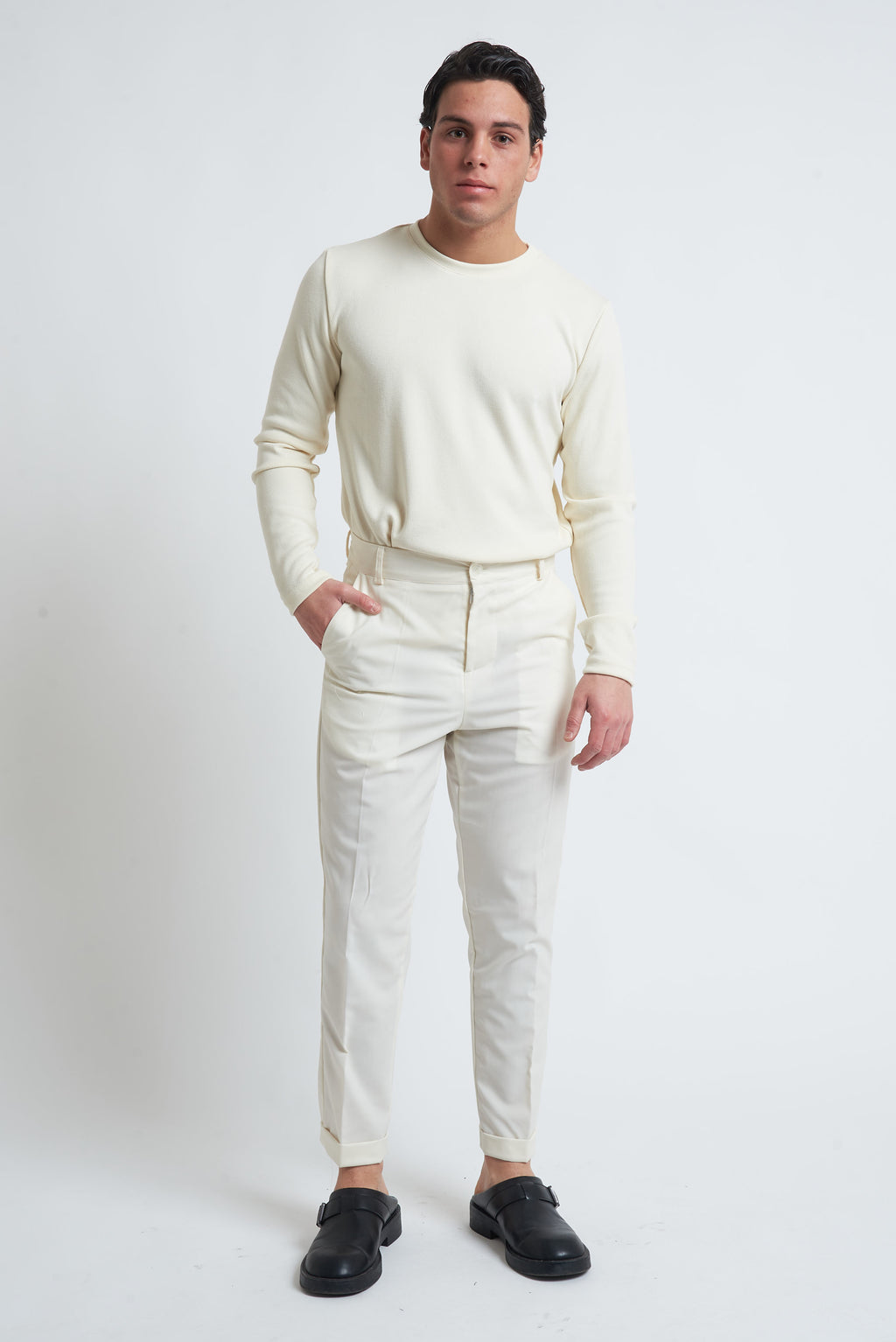 Pantalone poliviscosa regular