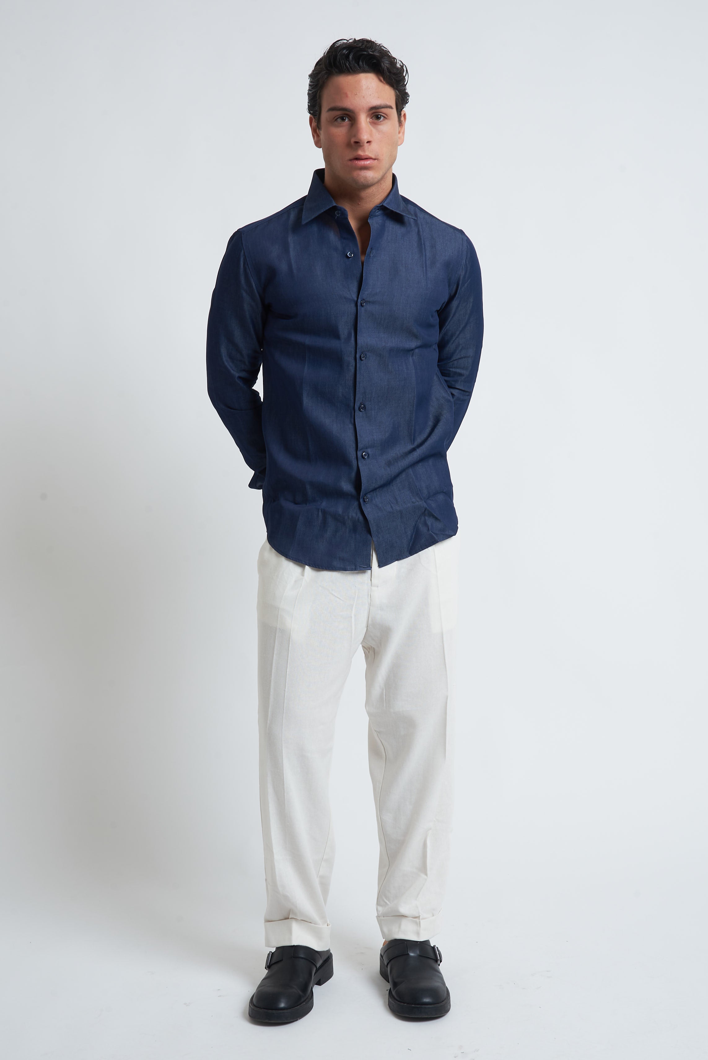 Camicia regular chambray