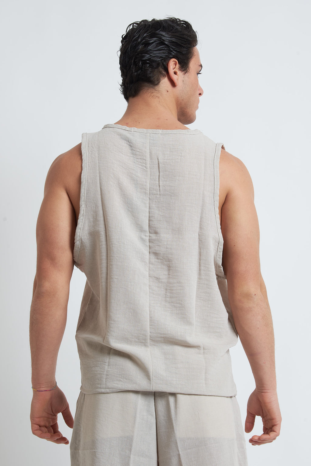 Canotta effetto lino