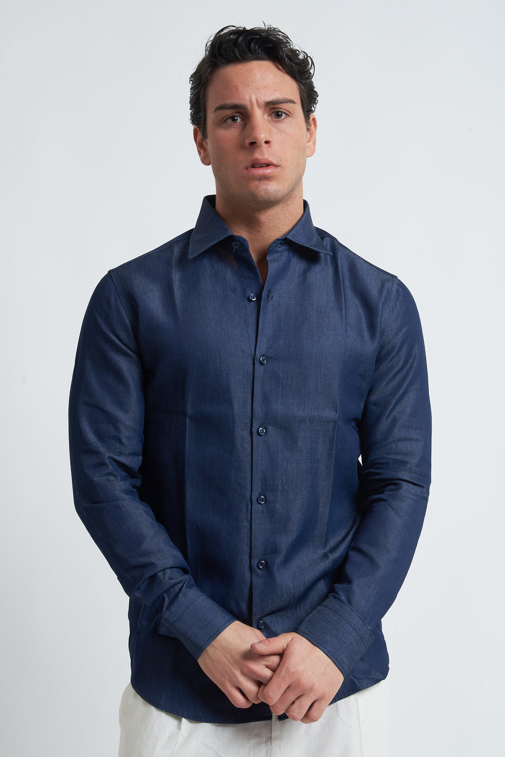 Camicia regular chambray