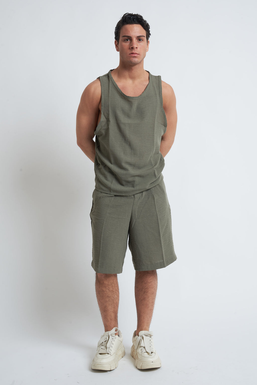 Canotta effetto lino