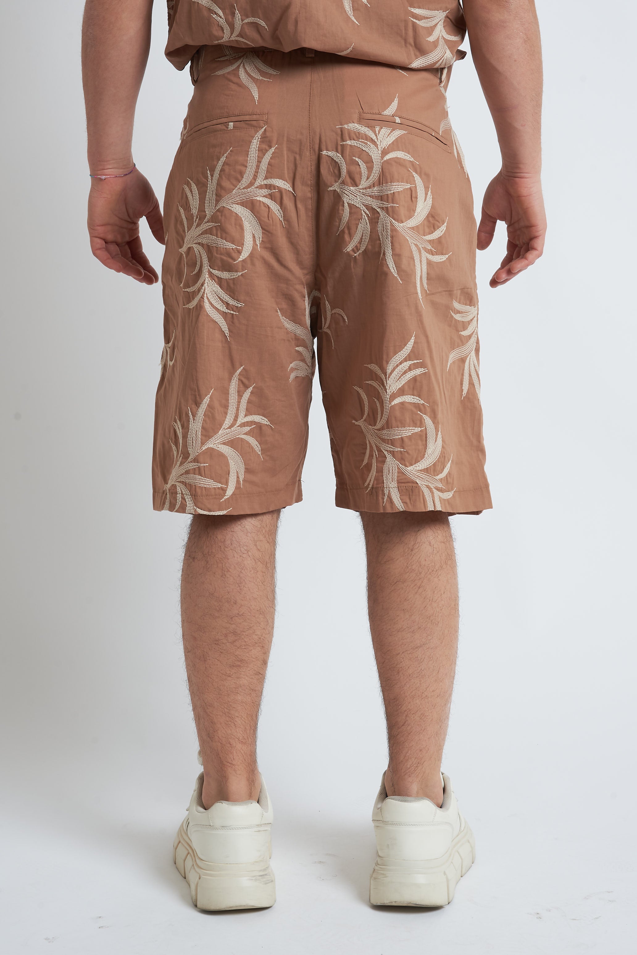 Bermuda misto lino ricamato