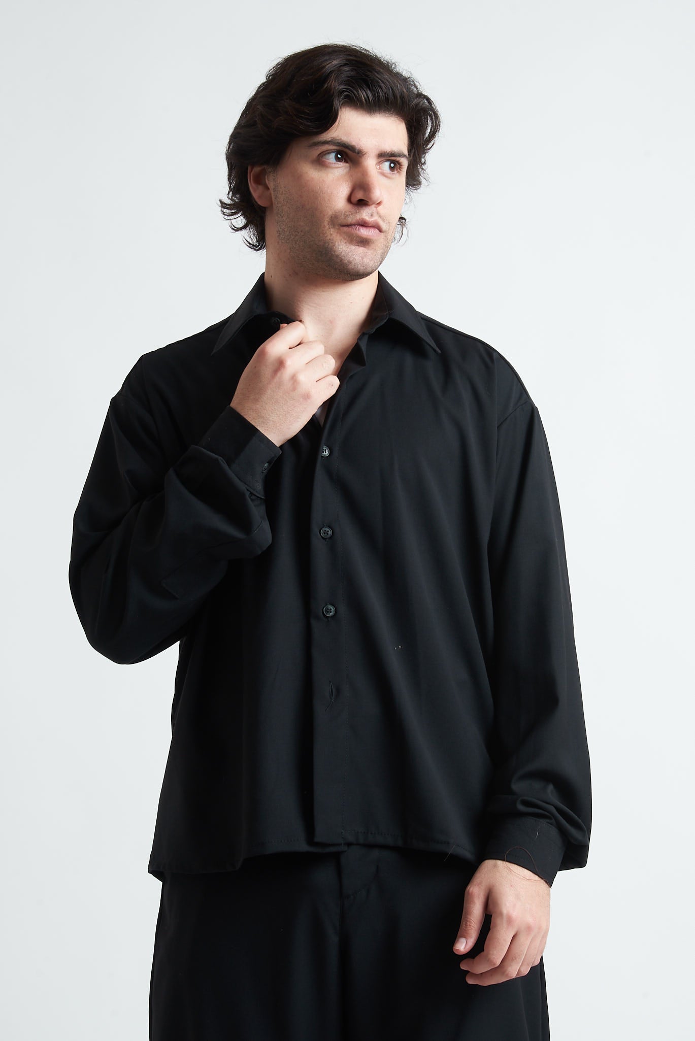 Camicia crop in poliviscosa