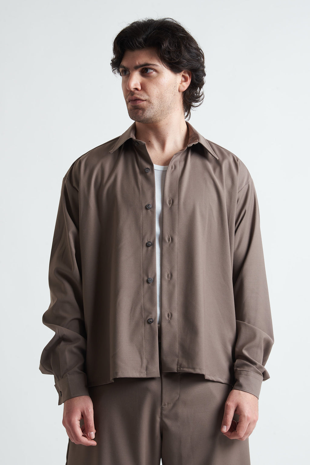 Camicia crop in poliviscosa