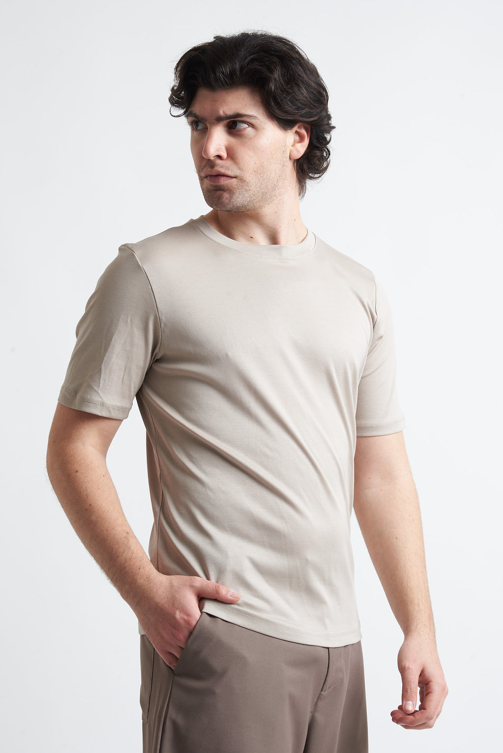 T shirt regular filo di scozia
