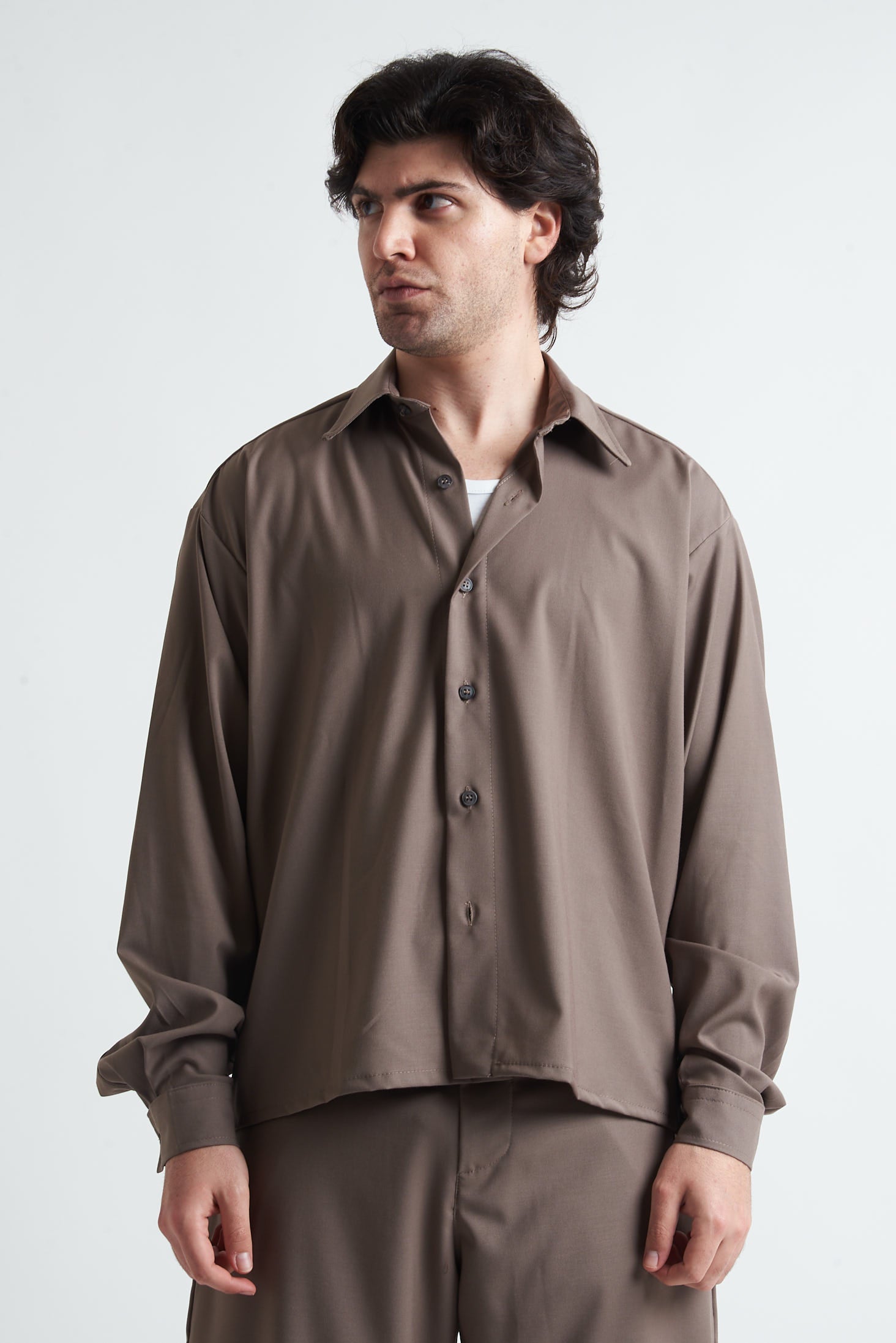 Camicia crop in poliviscosa