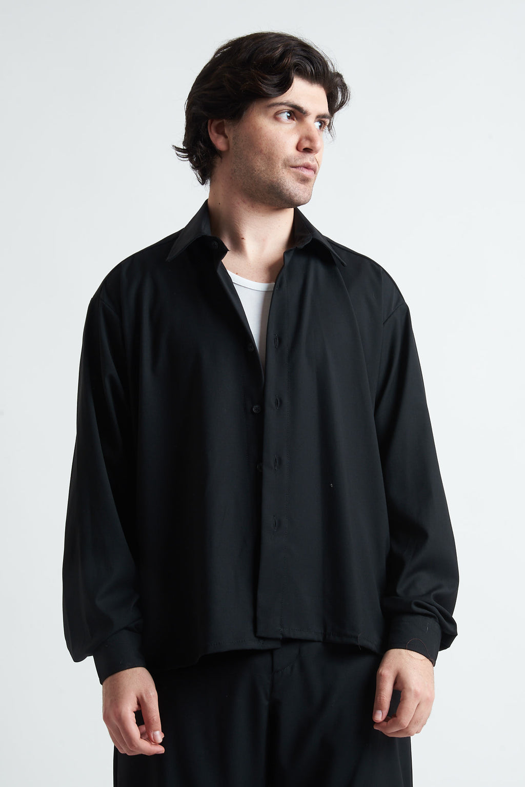 Camicia crop in poliviscosa