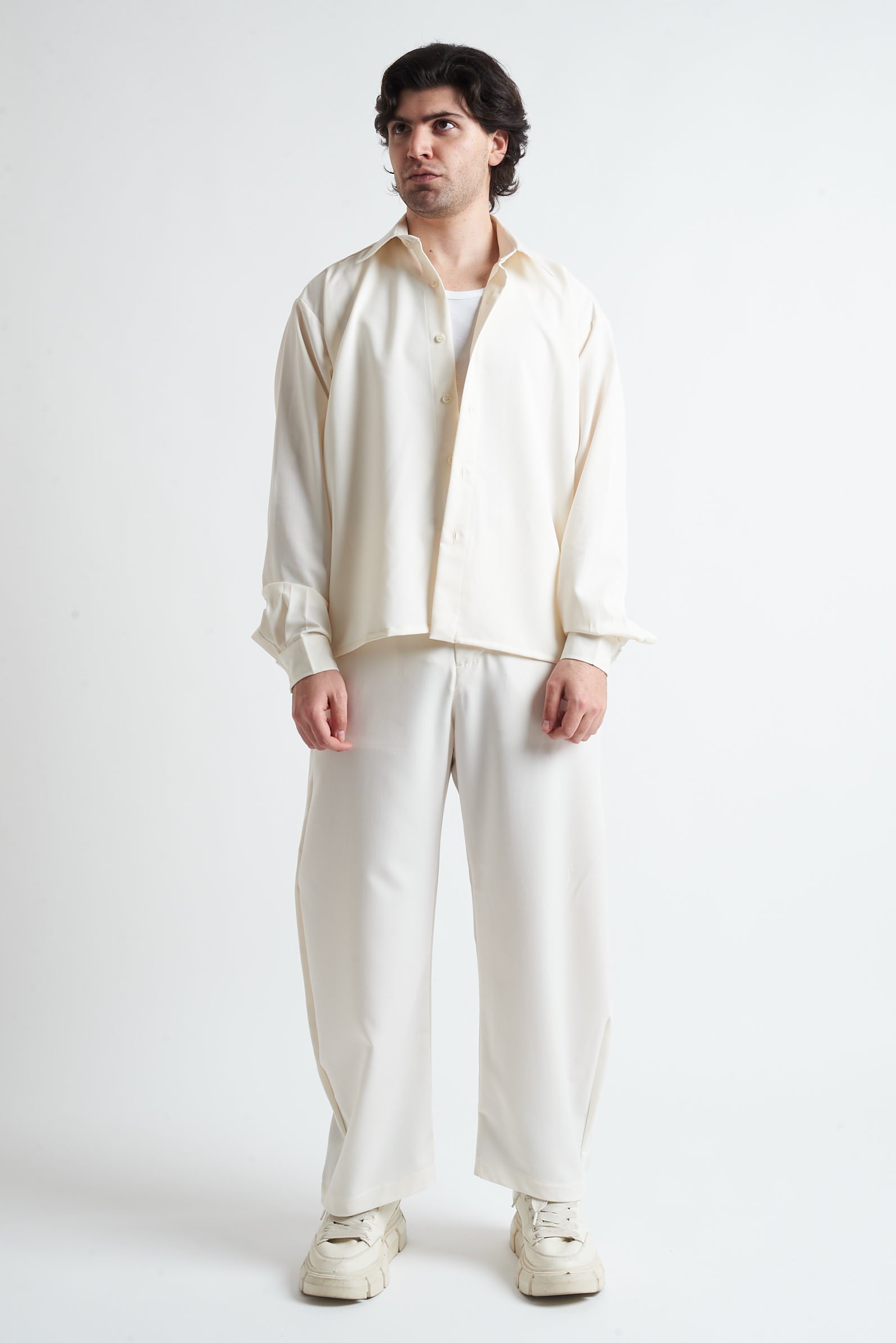 Camicia crop in poliviscosa