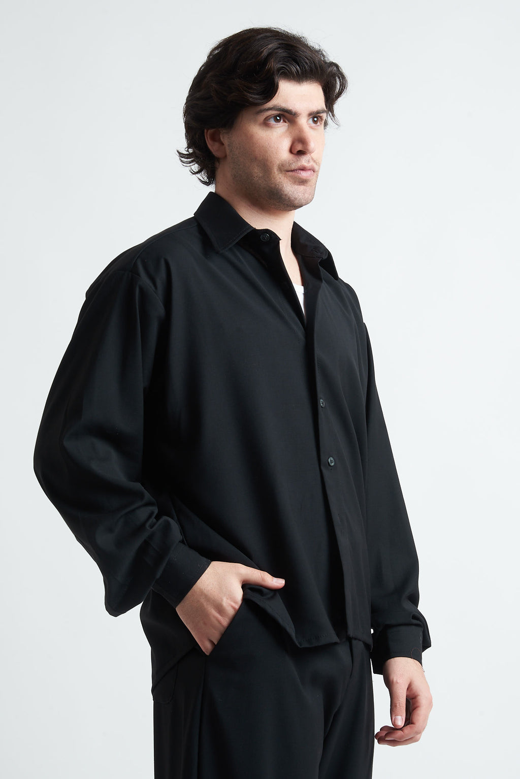 Camicia crop in poliviscosa