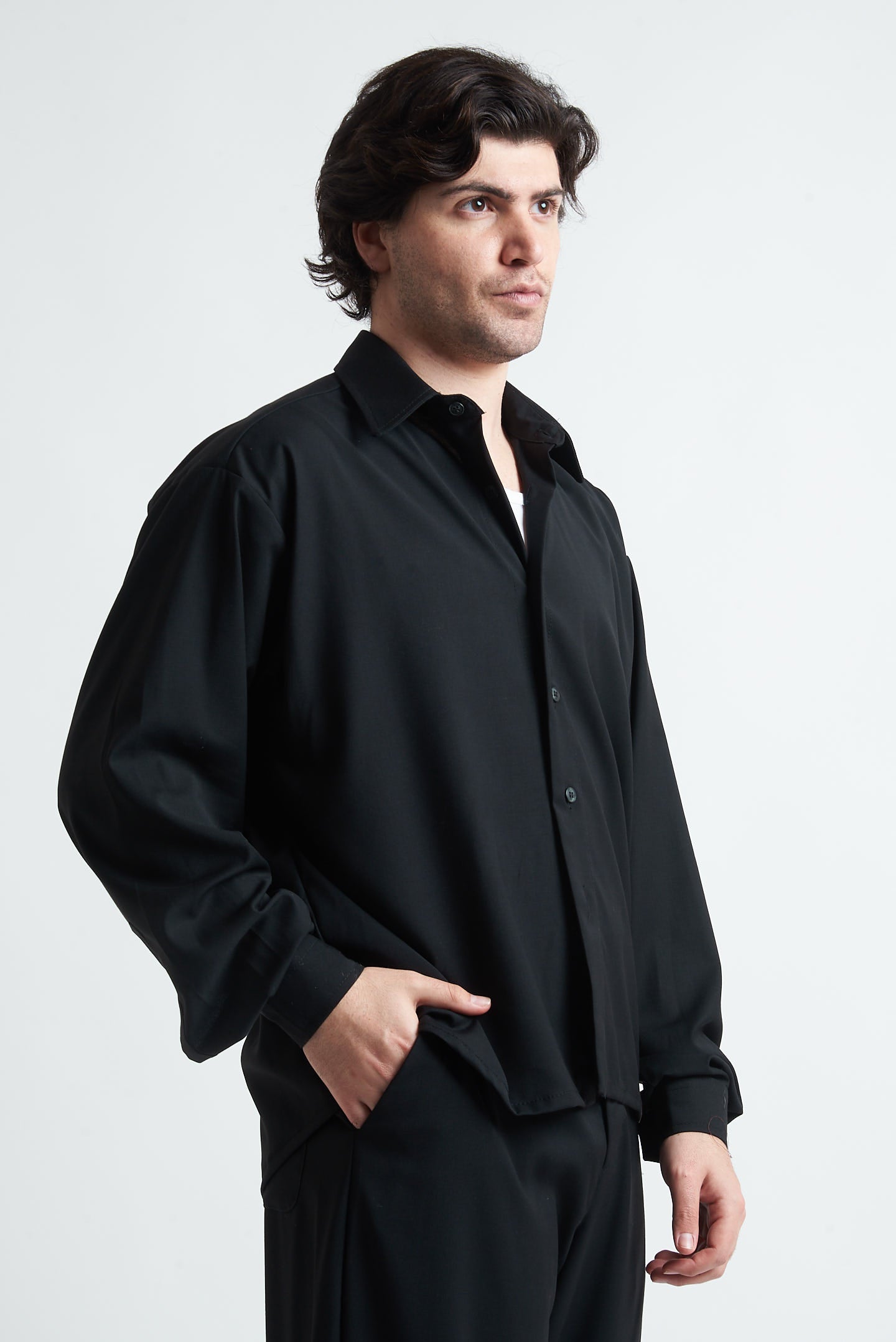 Camicia crop in poliviscosa