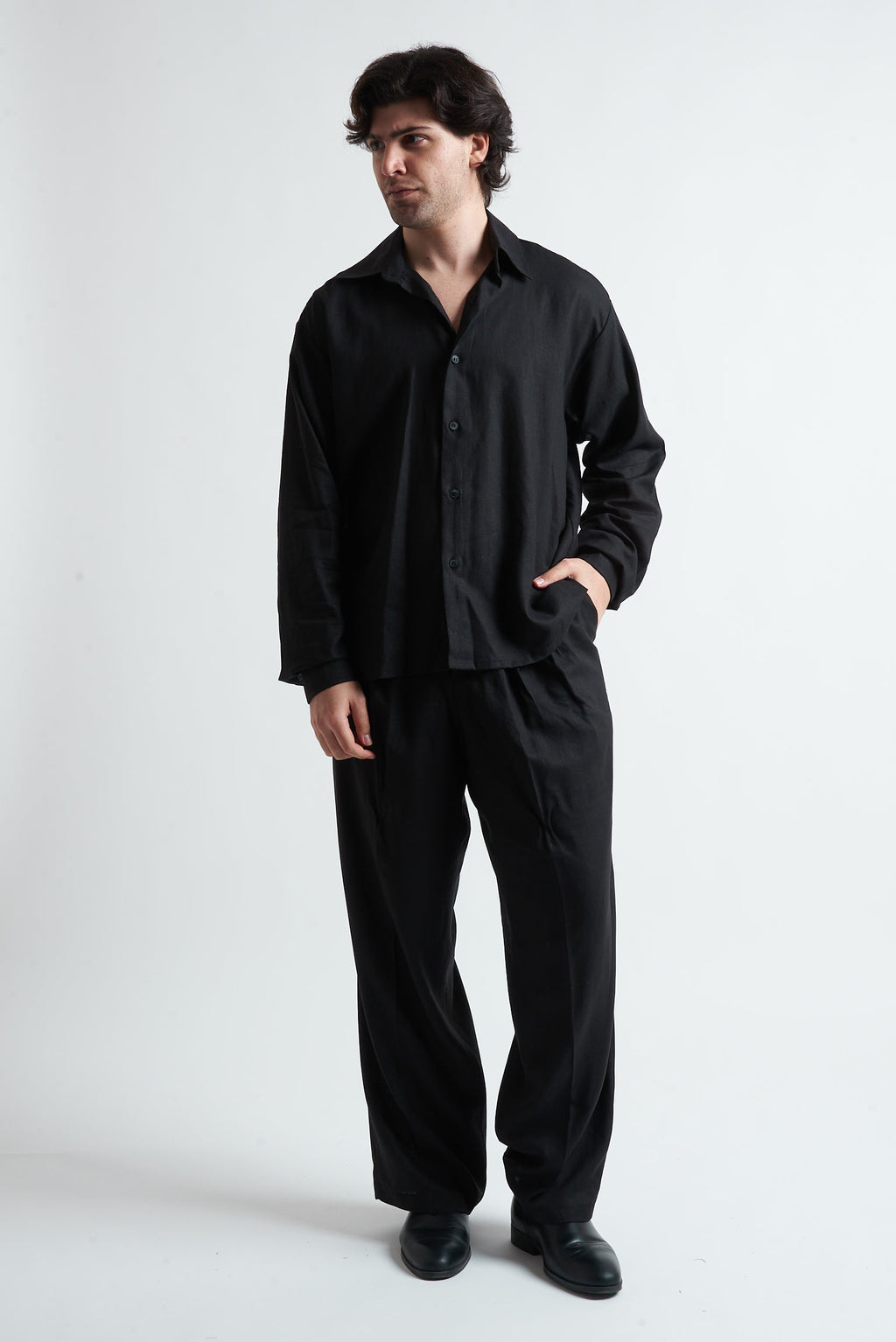 Camicia crop in poliviscosa