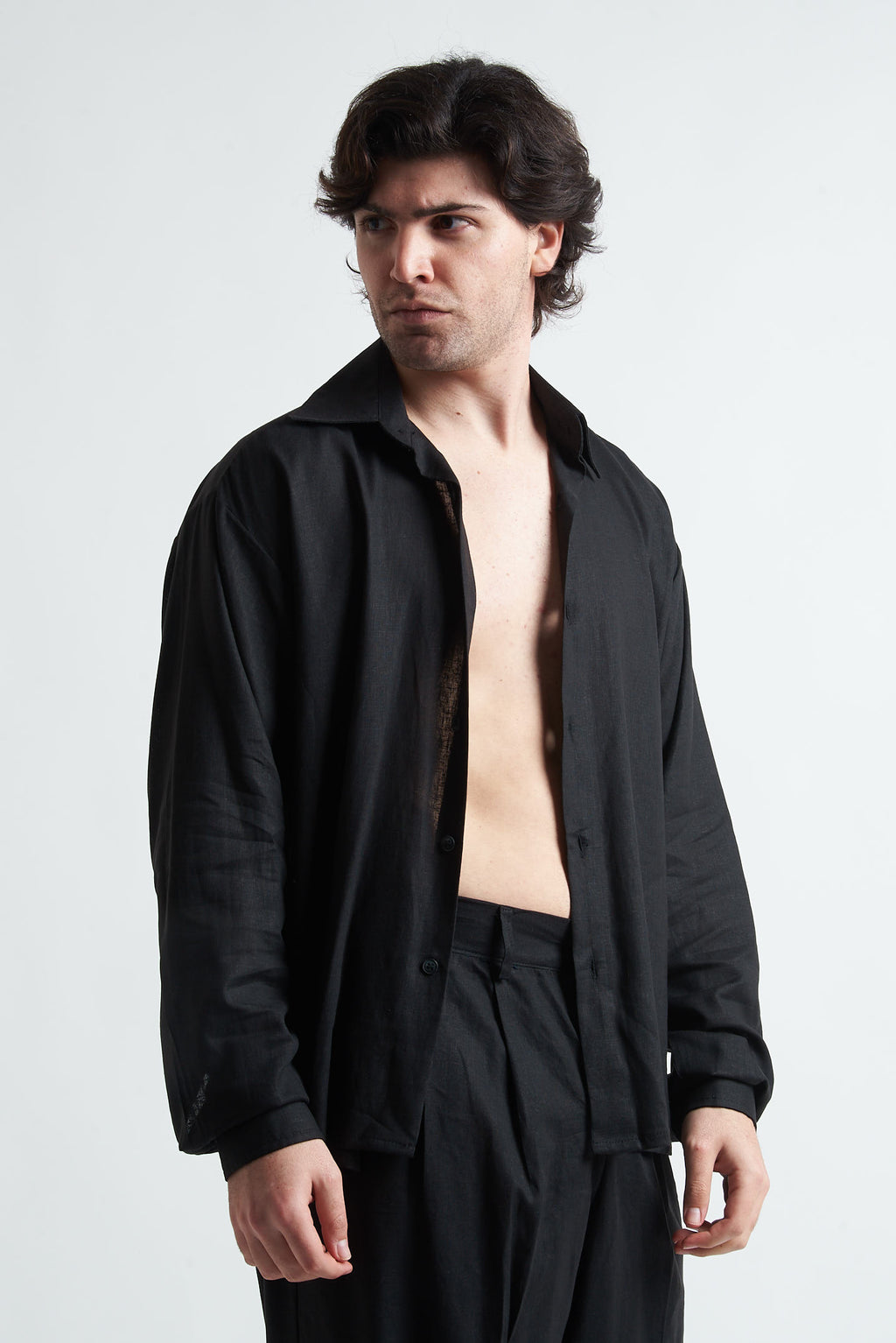 Camicia crop in poliviscosa