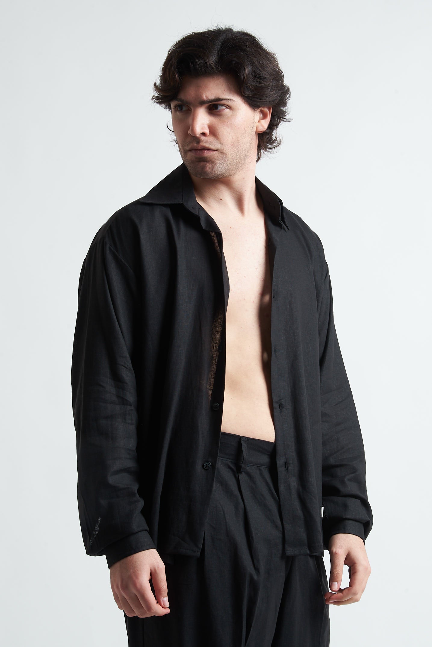 Camicia crop in poliviscosa