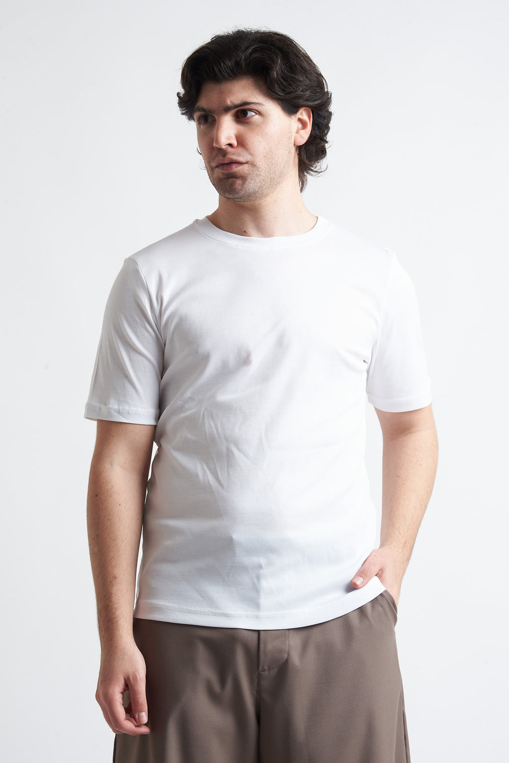 T shirt regular filo di scozia