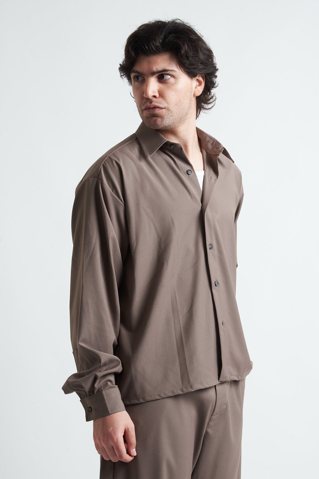 Camicia crop in poliviscosa