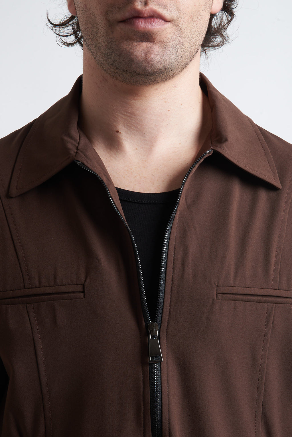 Giubbino zip crop poliviscosa