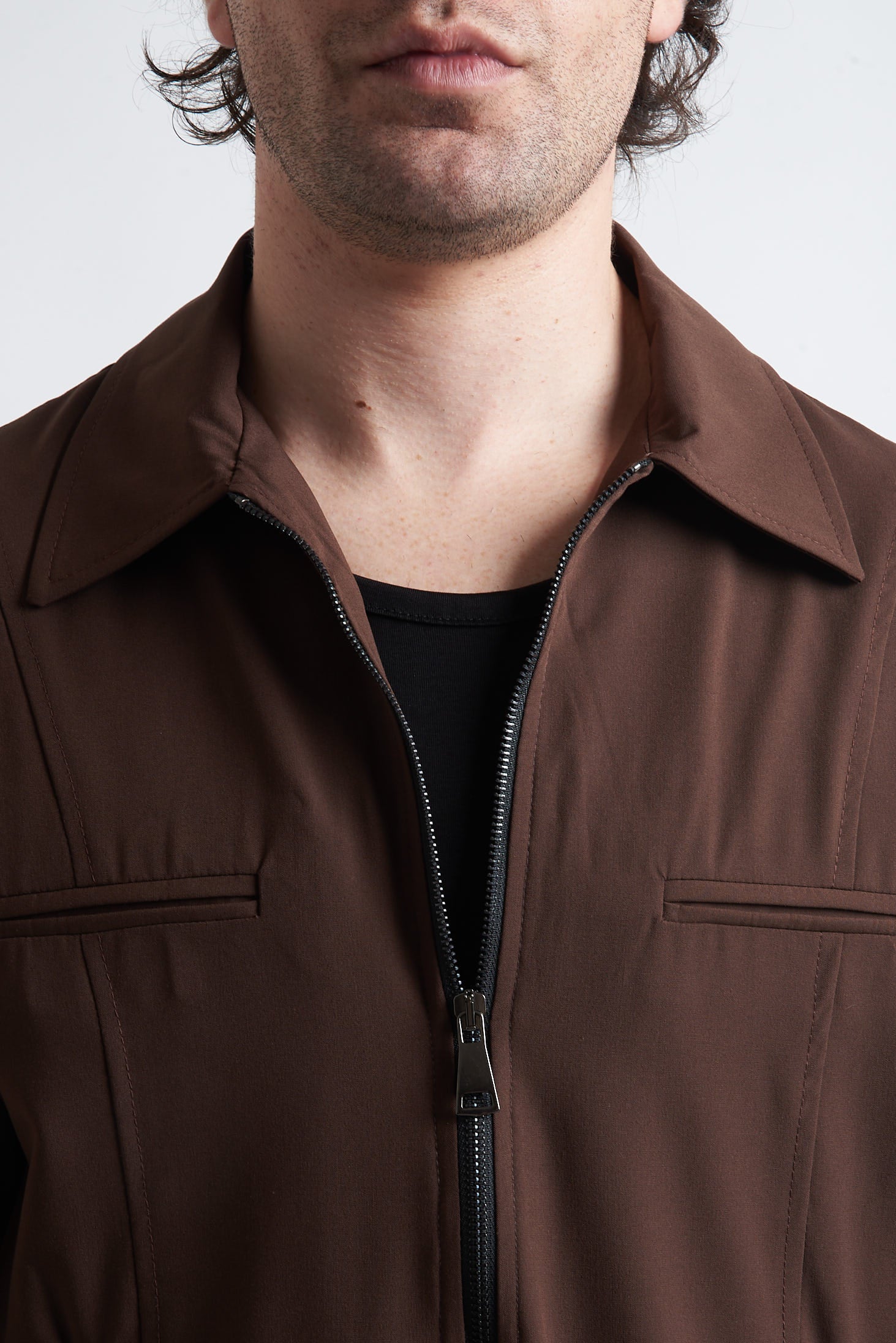 Giubbino zip crop poliviscosa