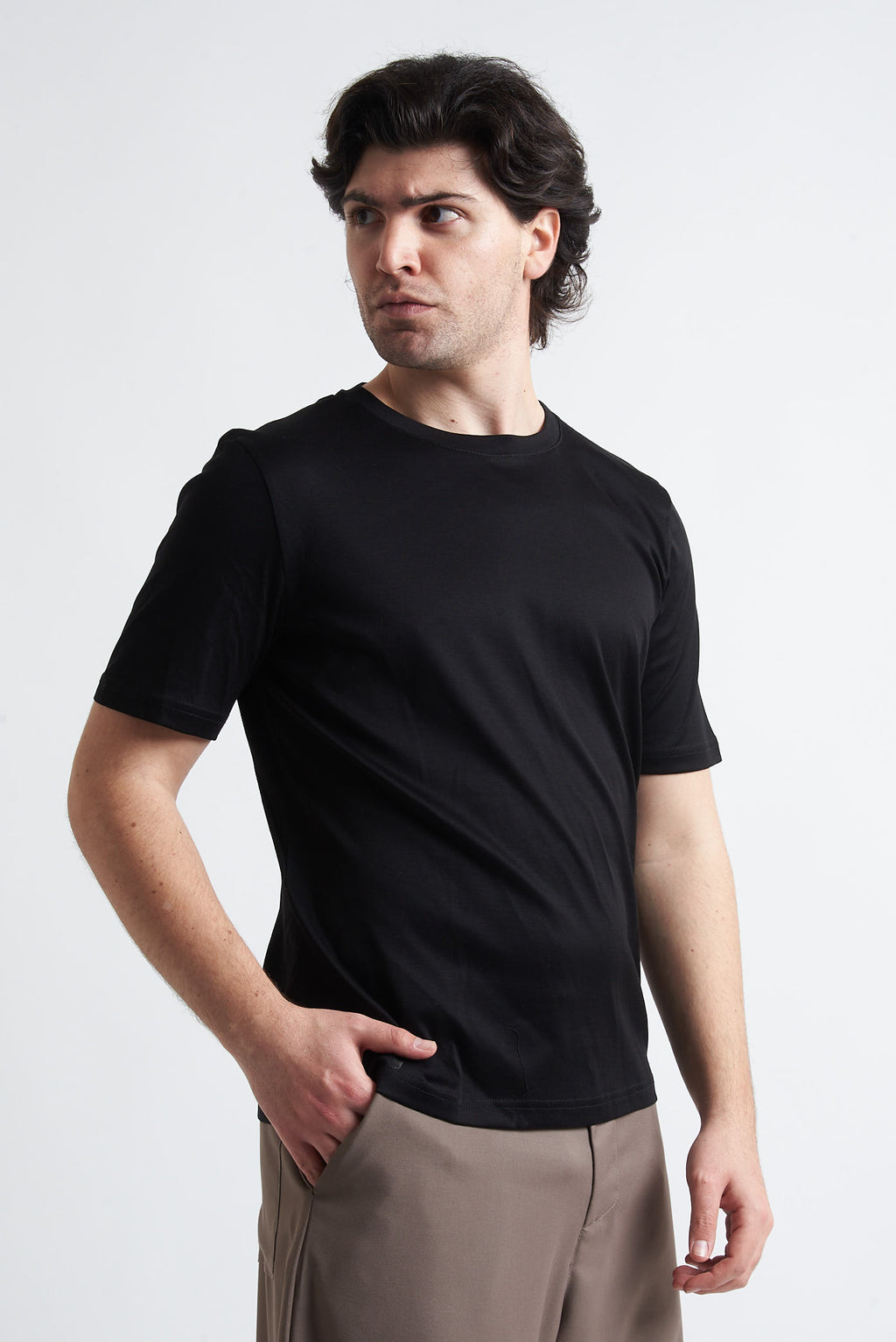 T shirt regular filo di scozia
