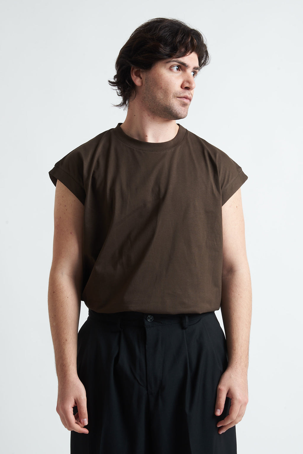 T-shirt Smanicata Oversize in Cotone