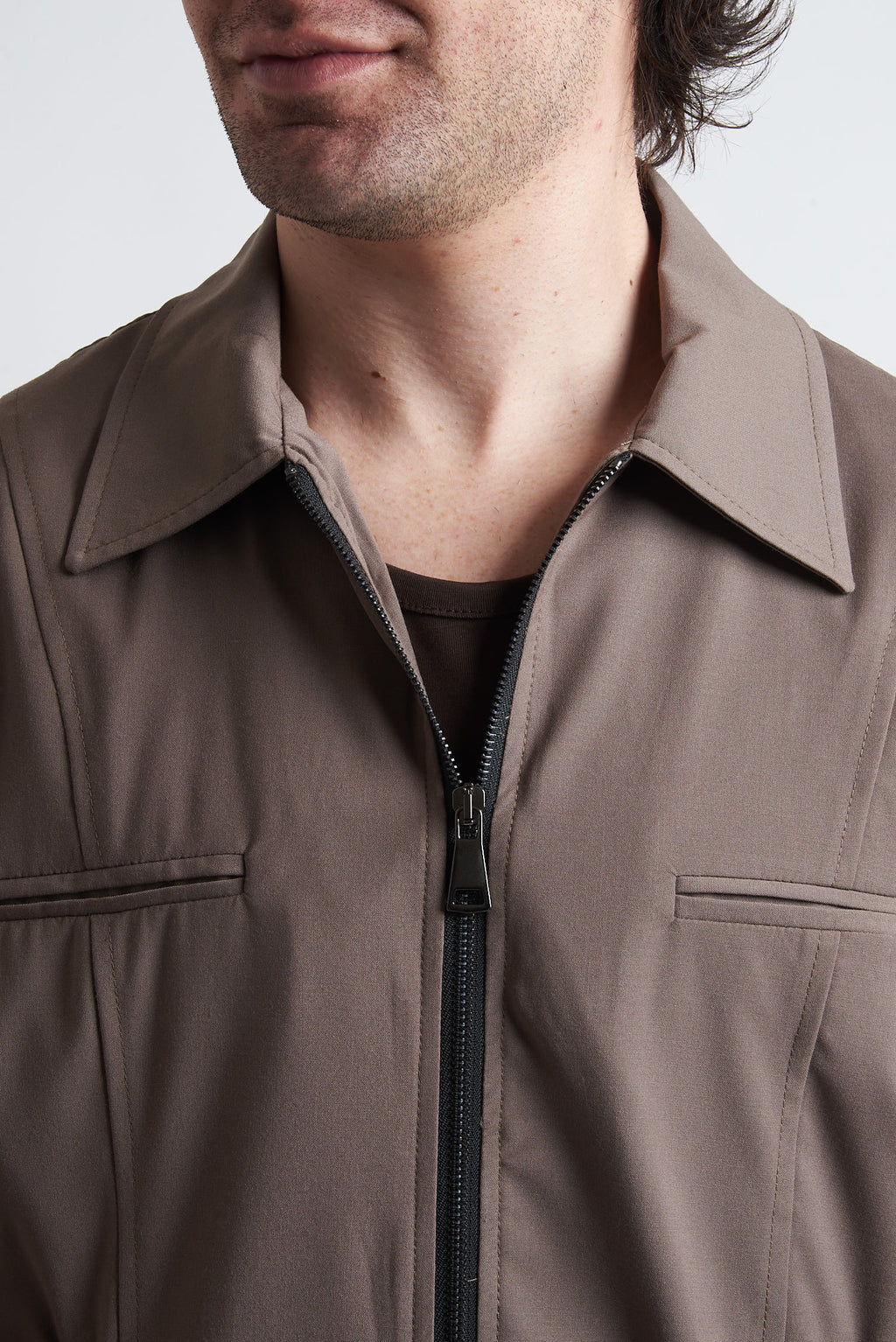 Giubbino zip crop poliviscosa