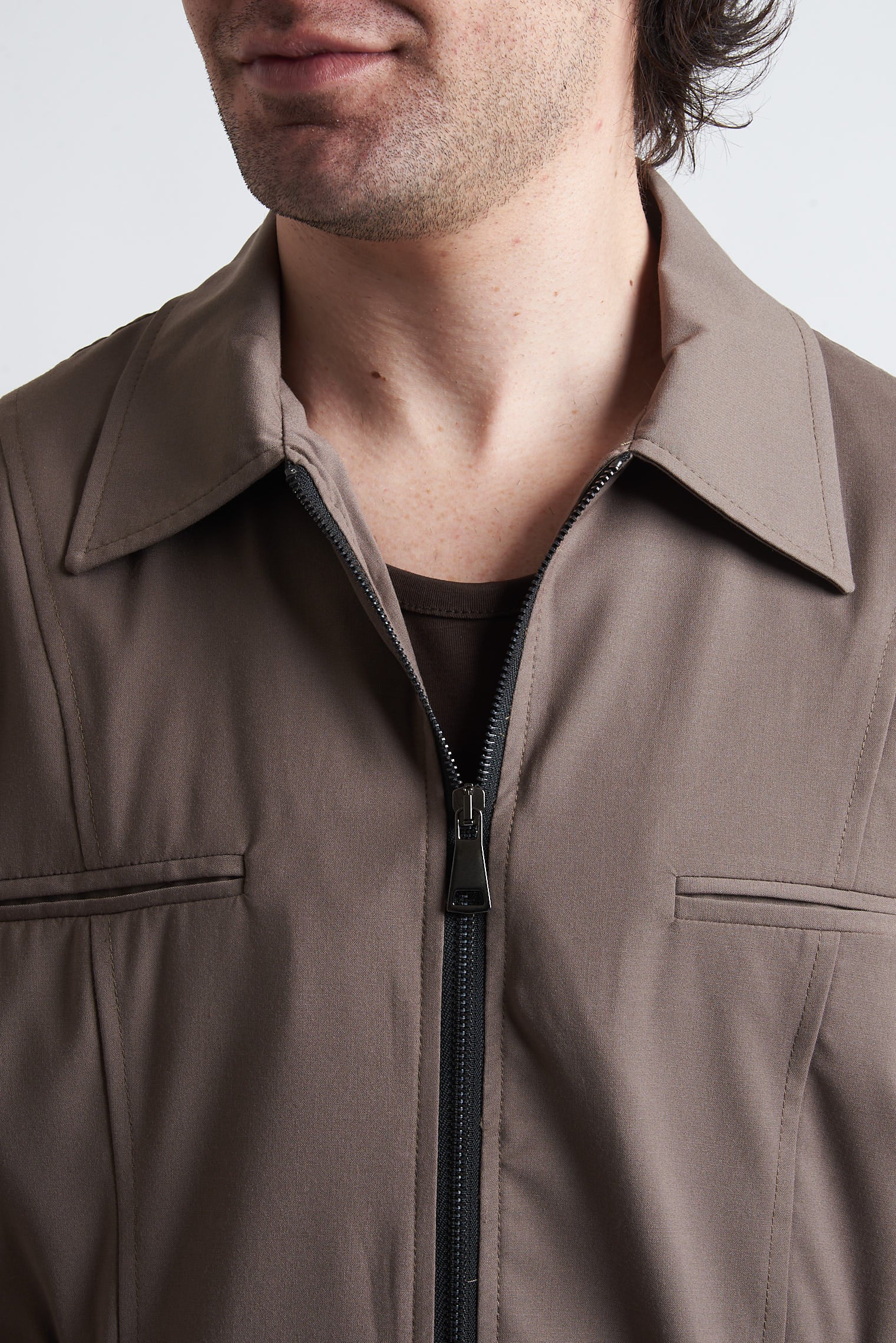 Giubbino zip crop poliviscosa