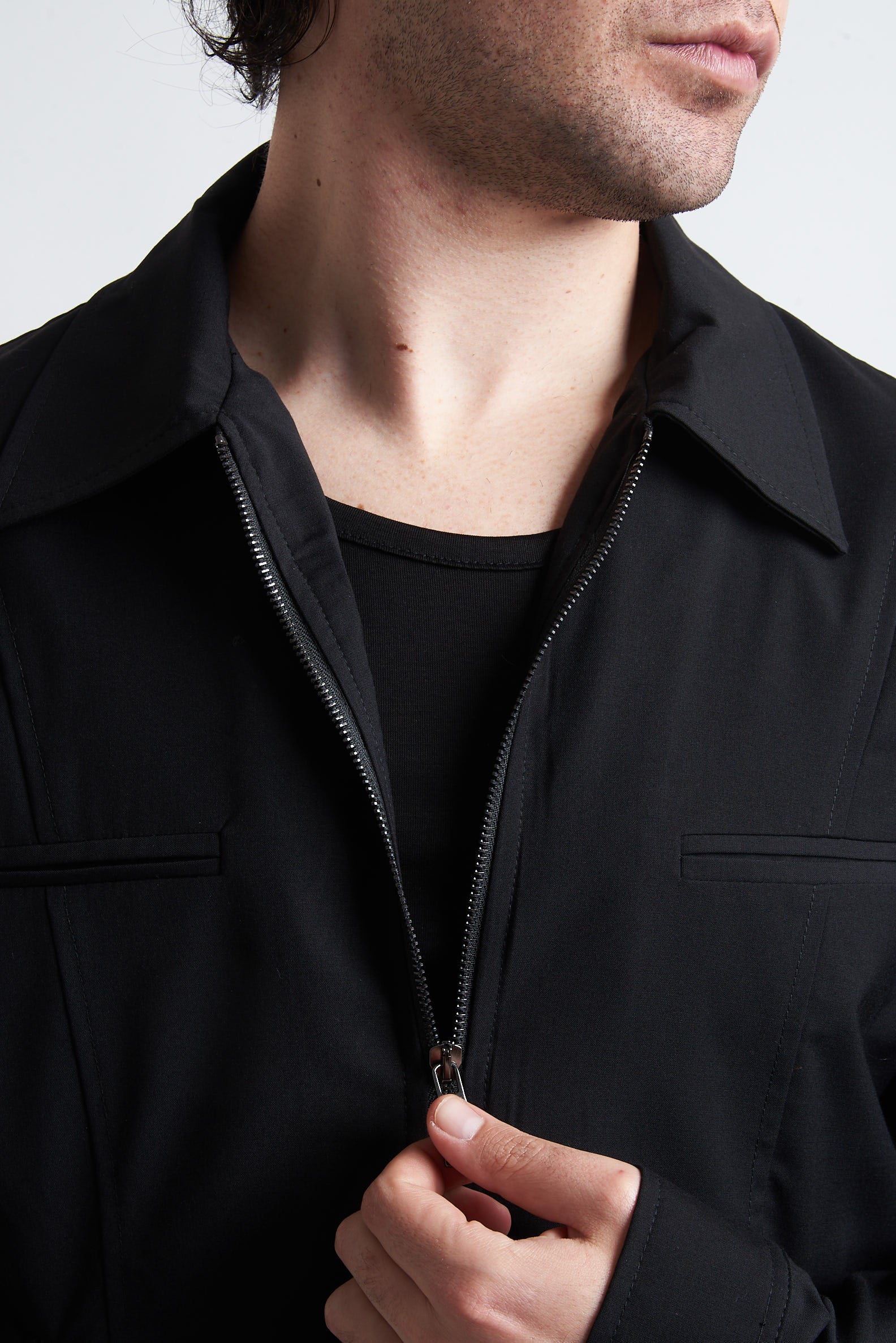 Giubbino zip crop poliviscosa