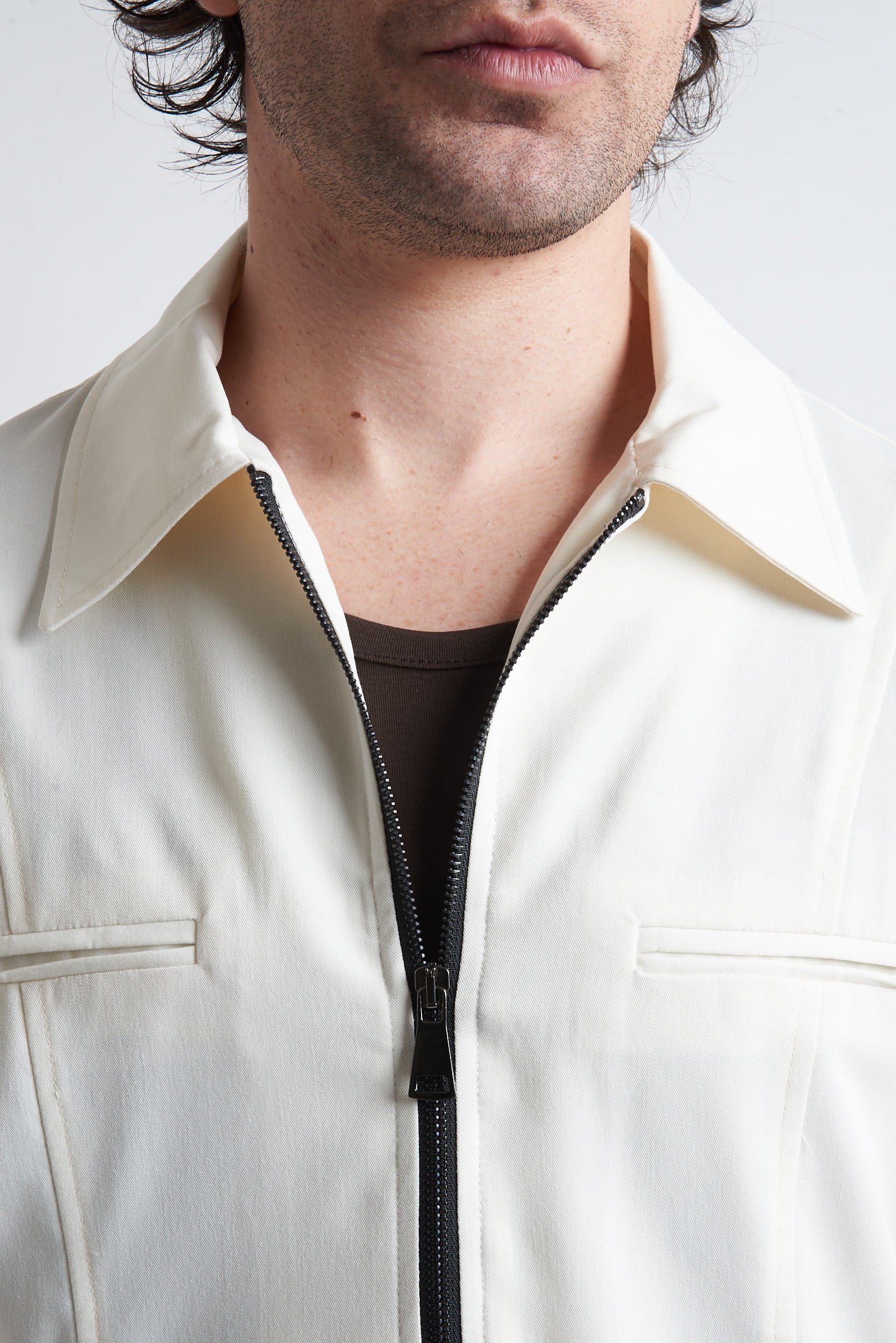 Giubbino zip crop poliviscosa