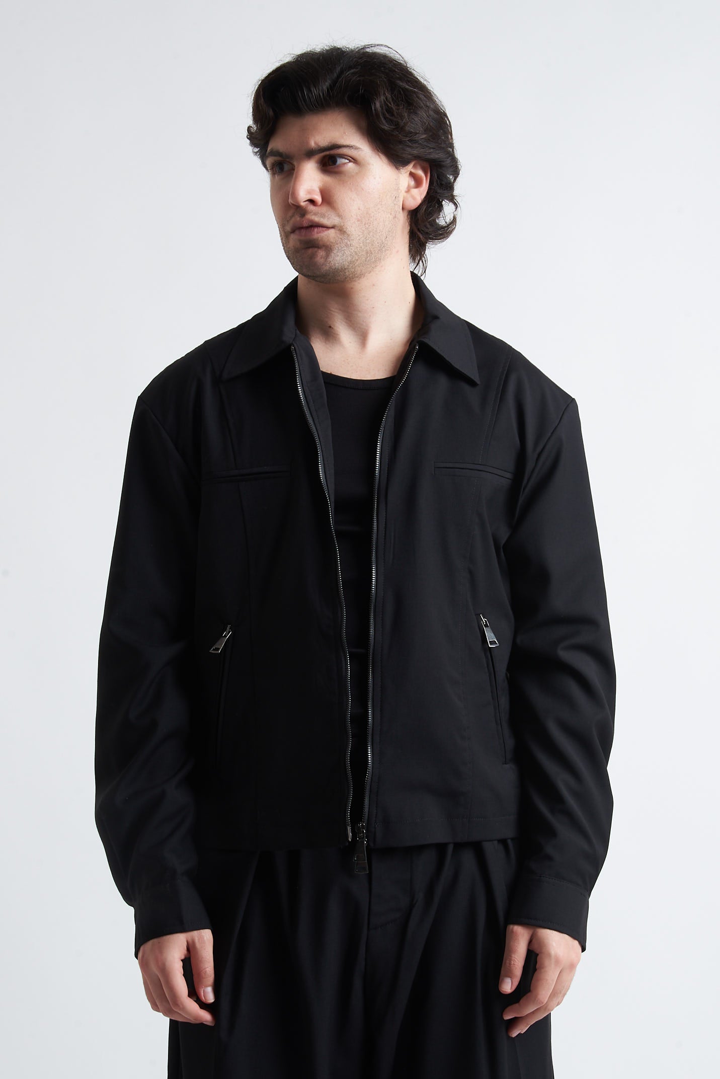 Giubbino zip crop poliviscosa