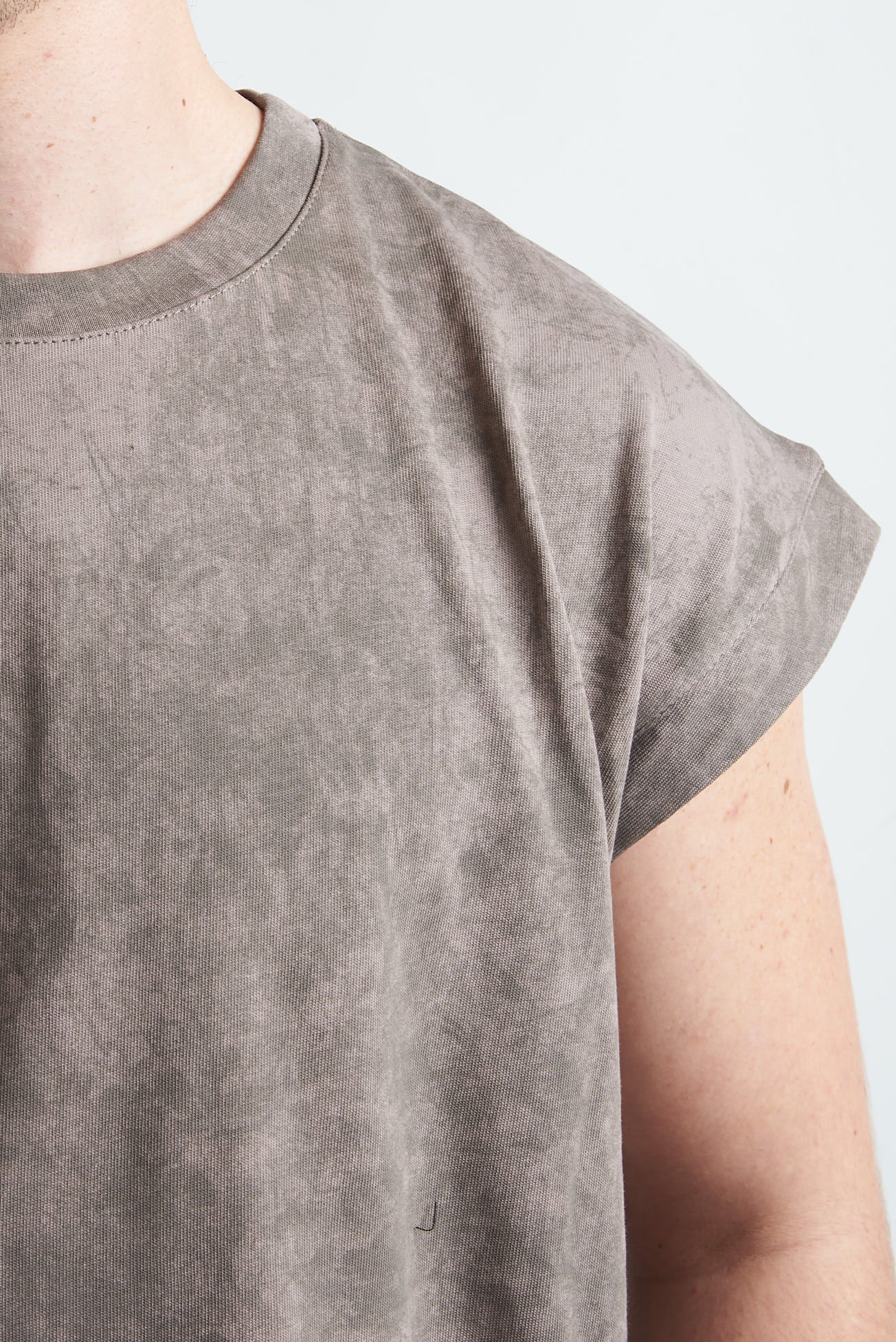 T shirt smanicata cotone marmorizzato