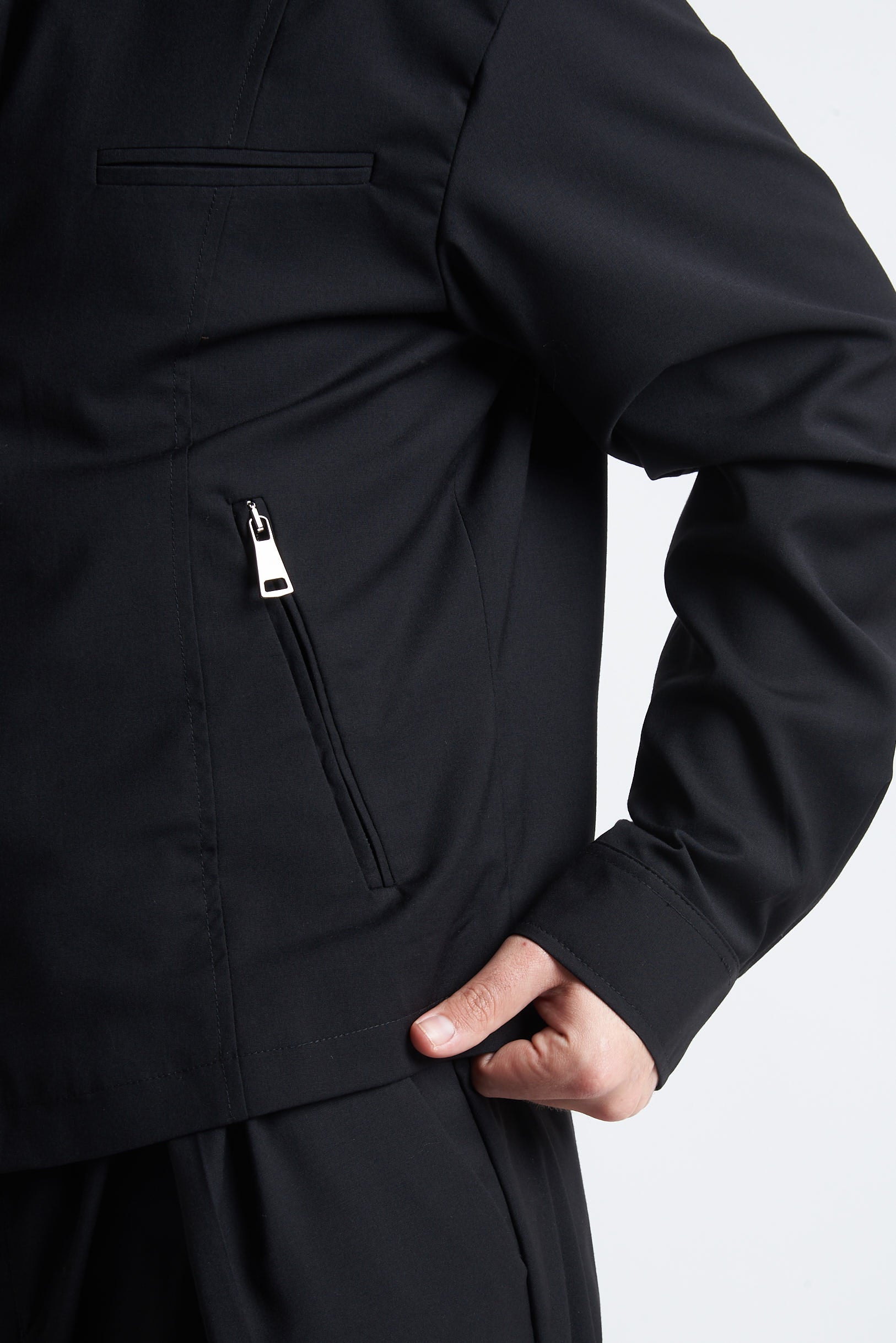 Giubbino zip crop poliviscosa