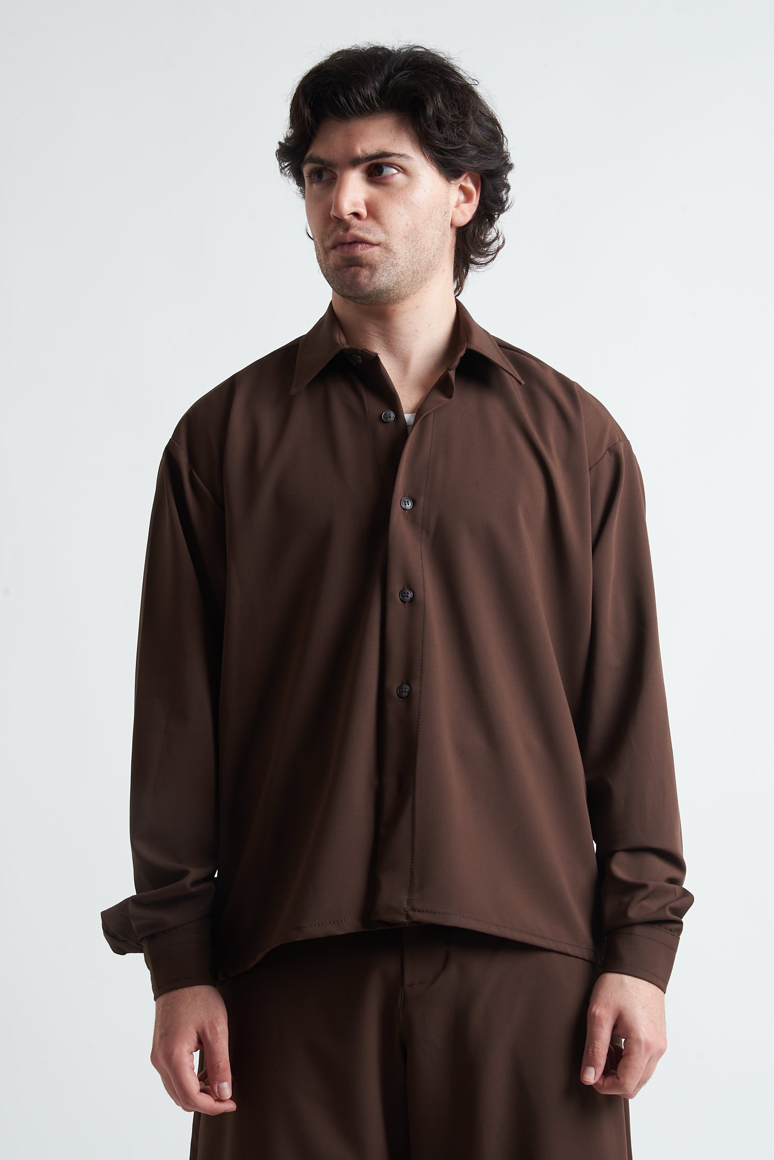 Camicia crop in poliviscosa