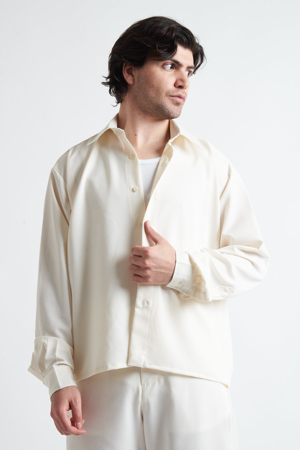 Camicia crop in poliviscosa