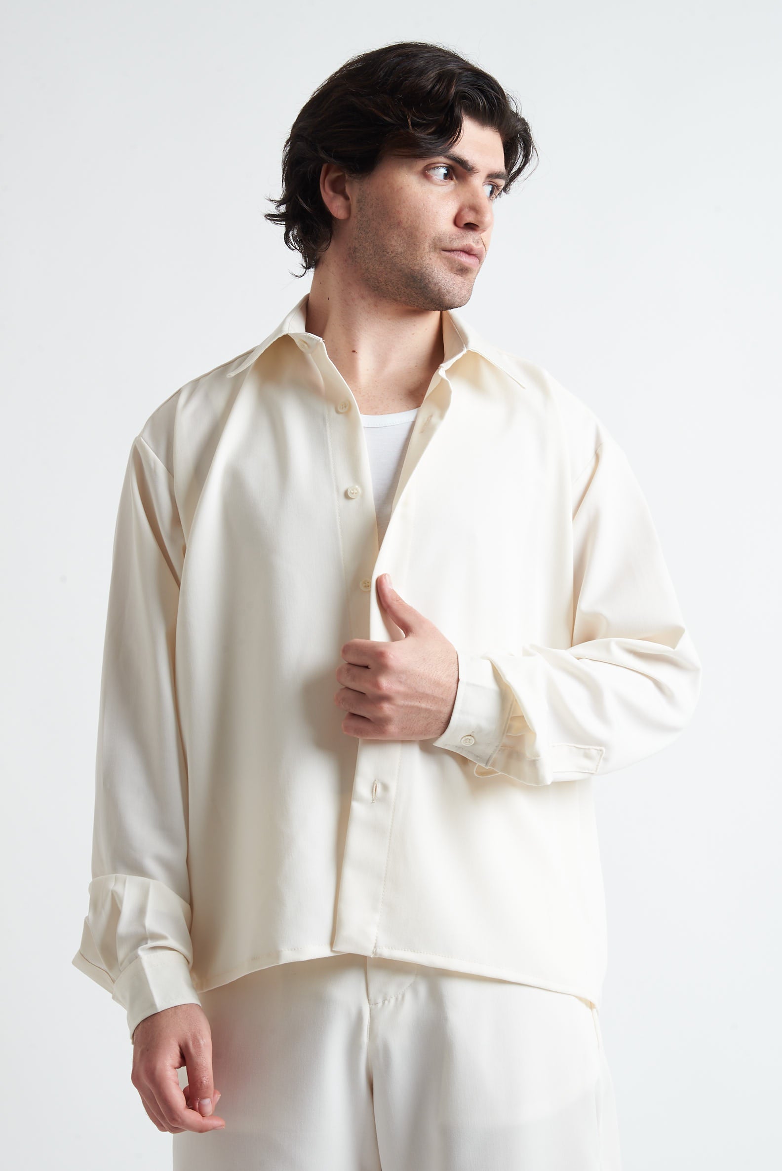 Camicia crop in poliviscosa