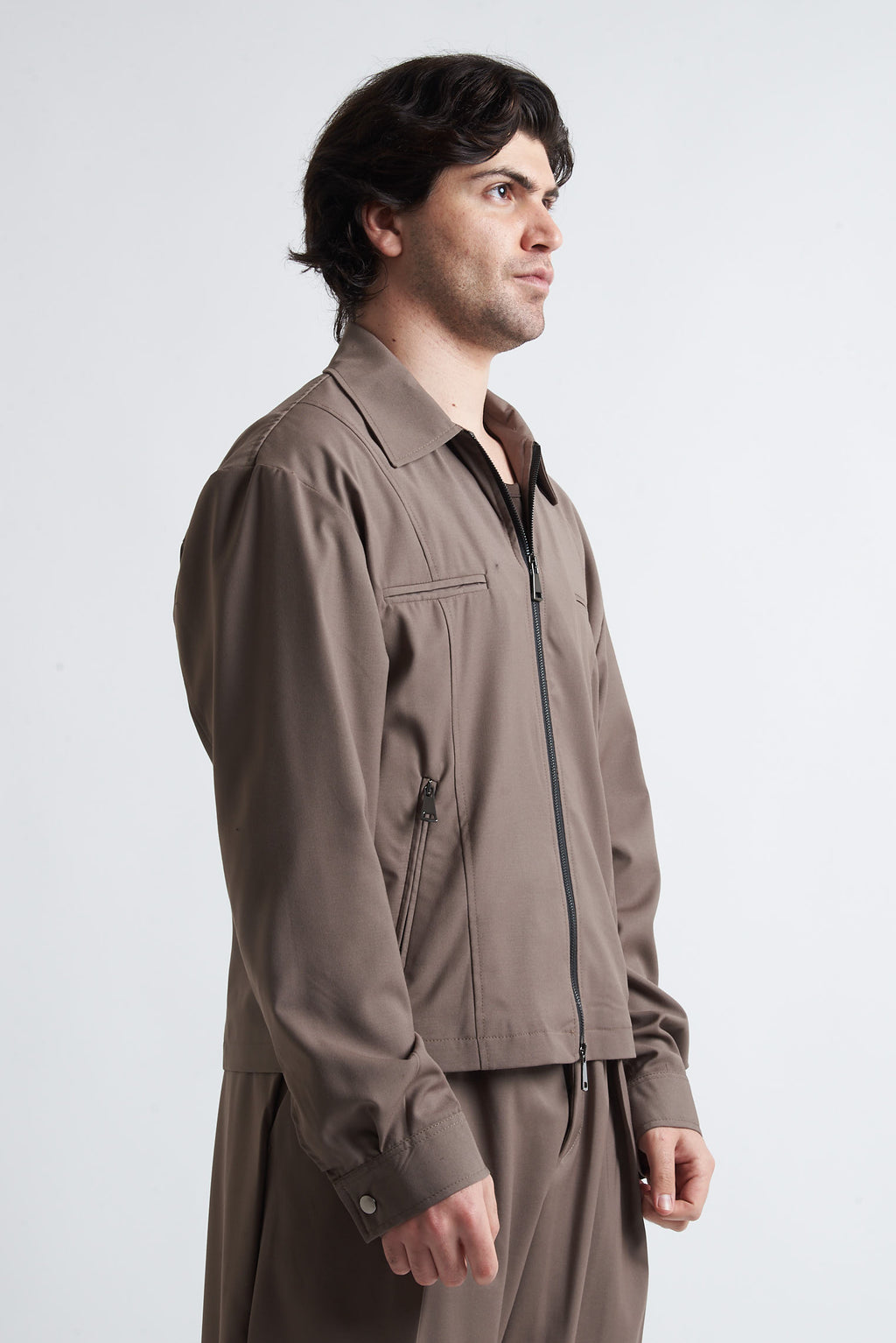 Giubbino zip crop poliviscosa