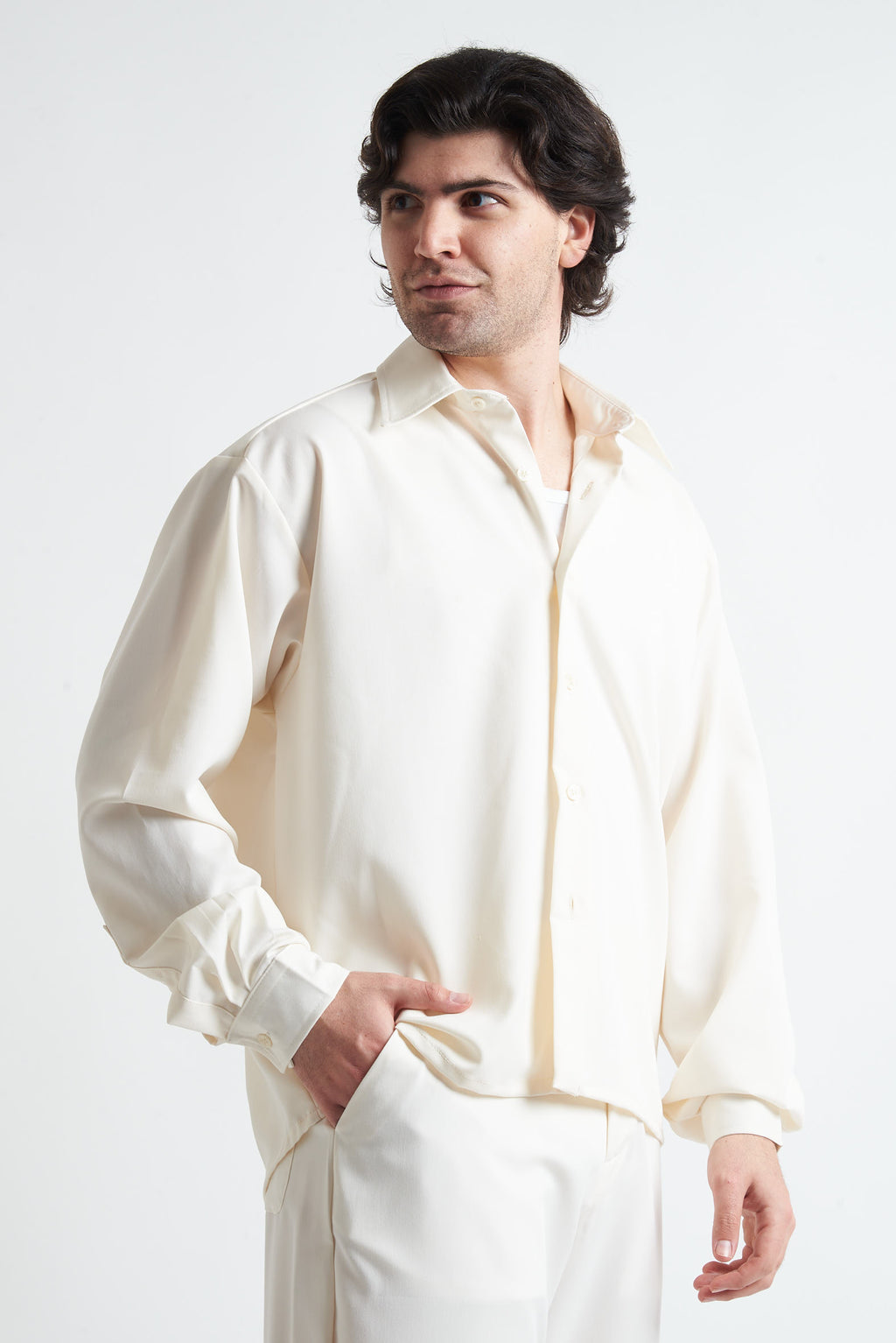 Camicia crop in poliviscosa