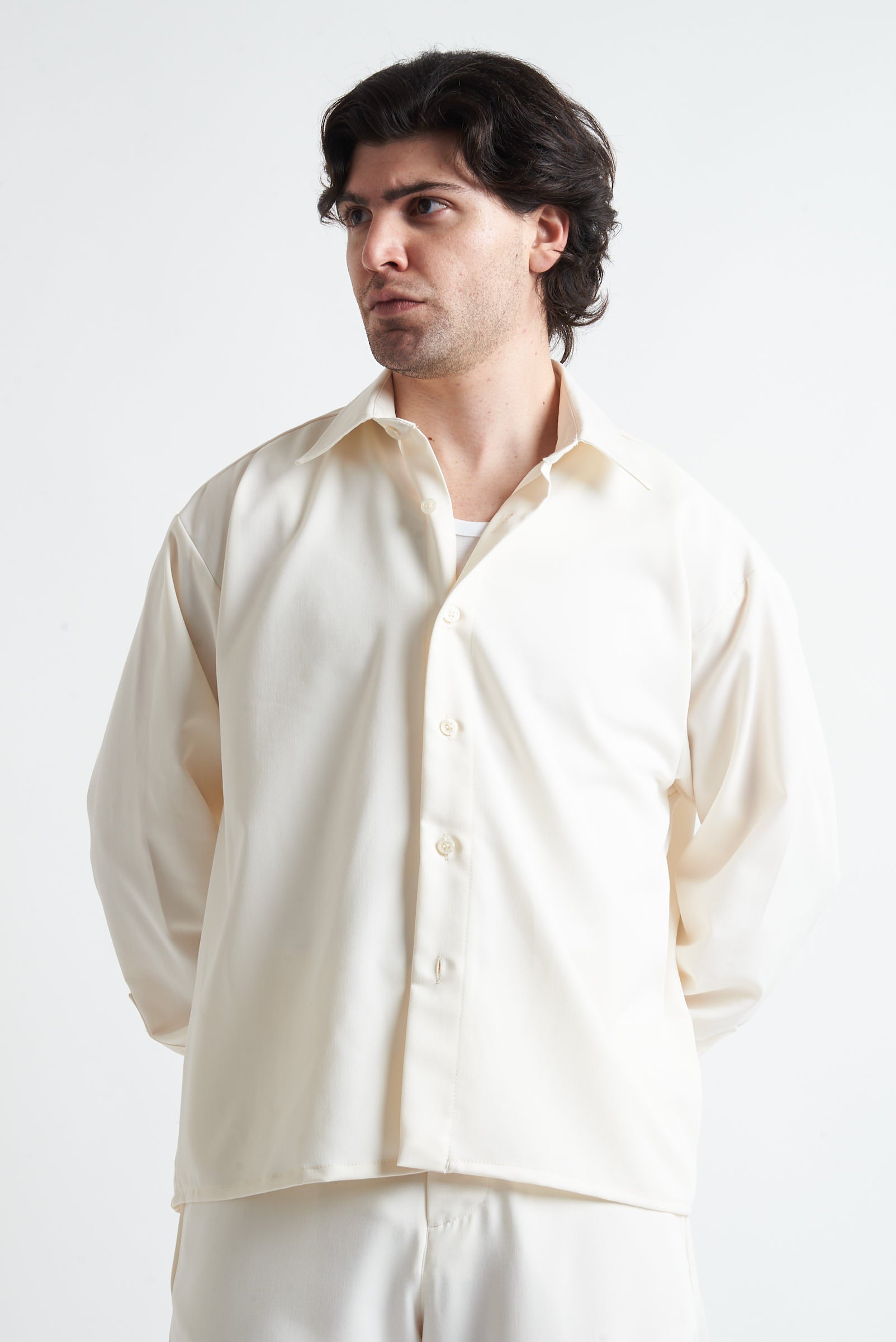 Camicia crop in poliviscosa